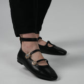 Crystal strap flats