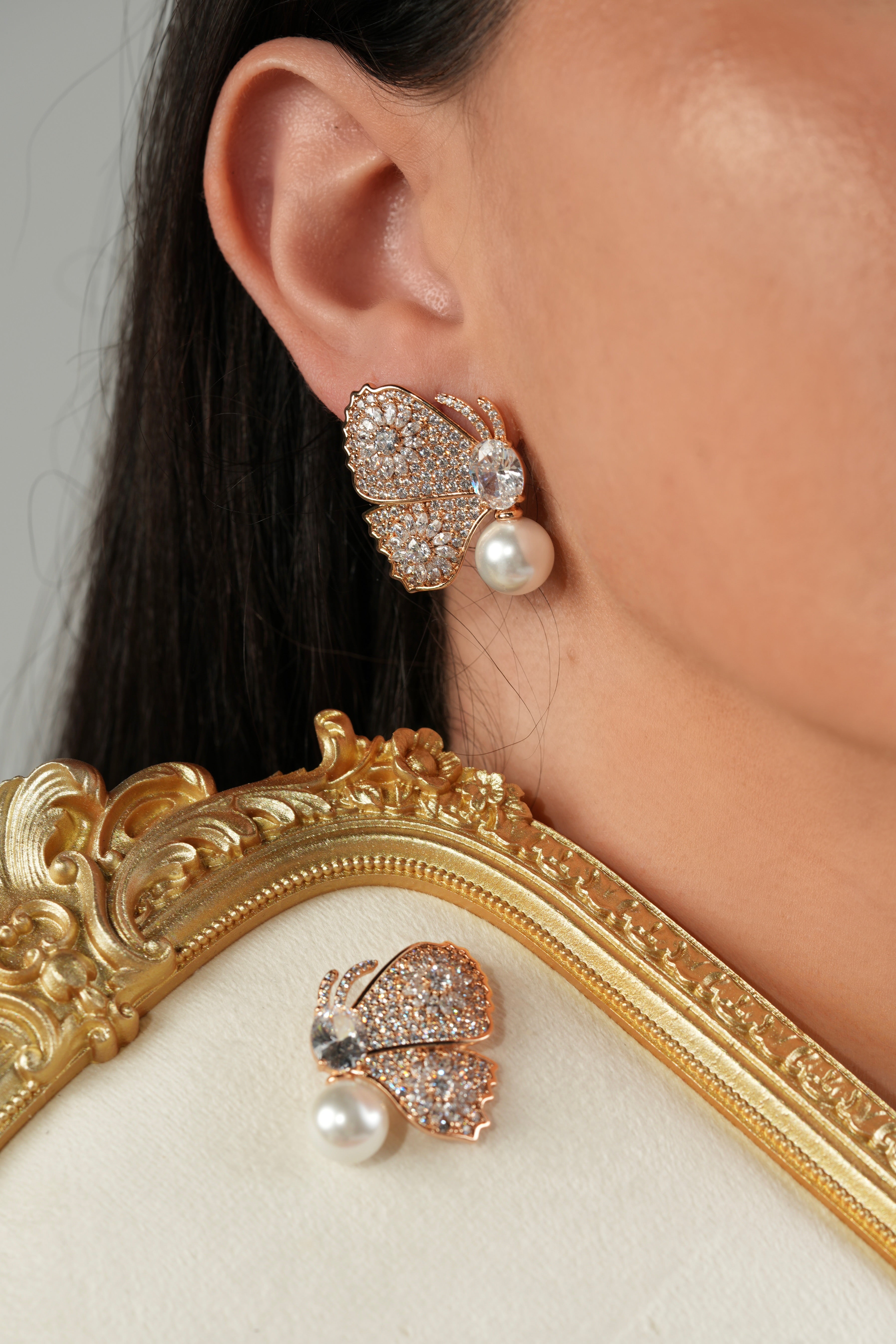 Pearly Butterfly earrings