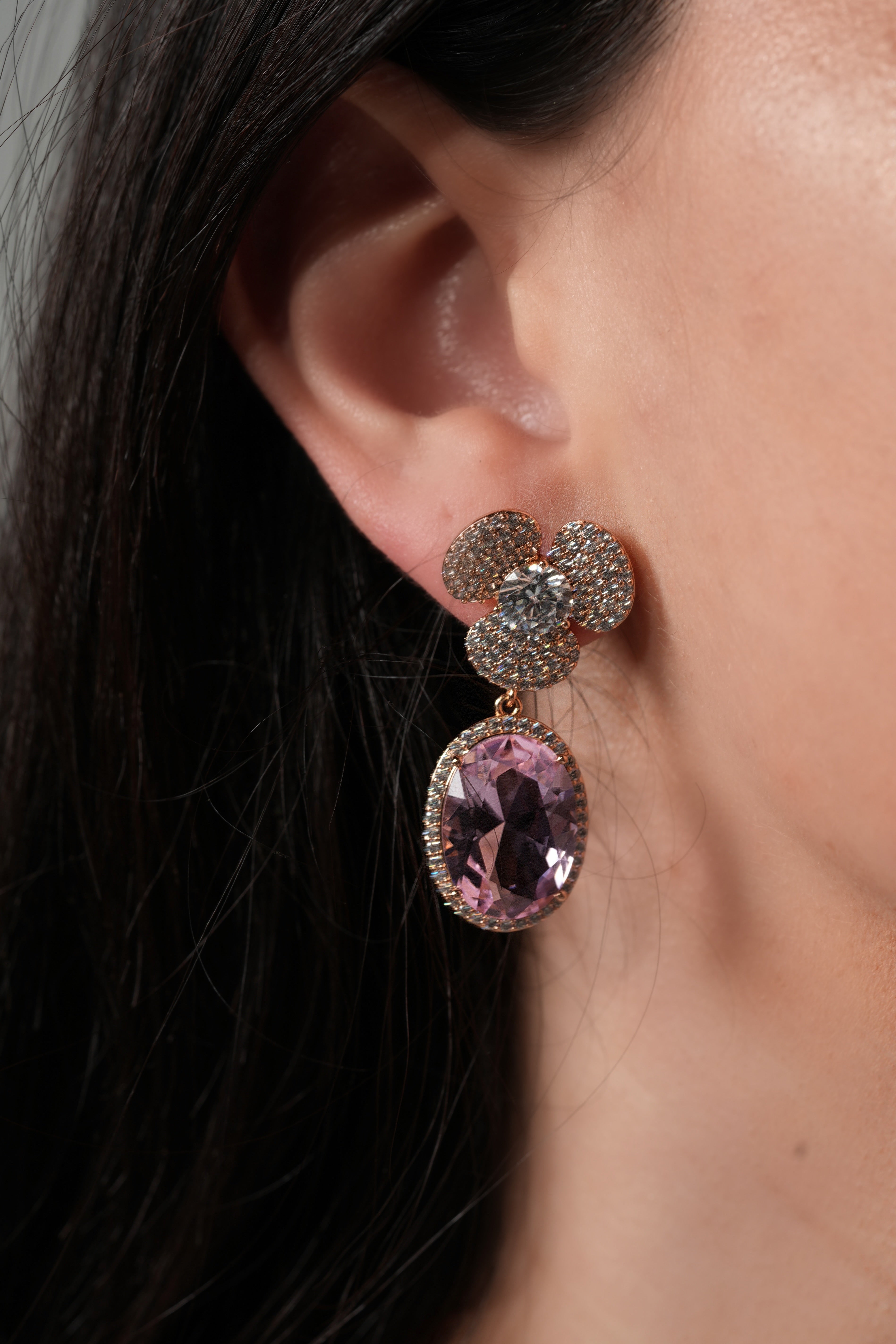 Pink bloom earrings