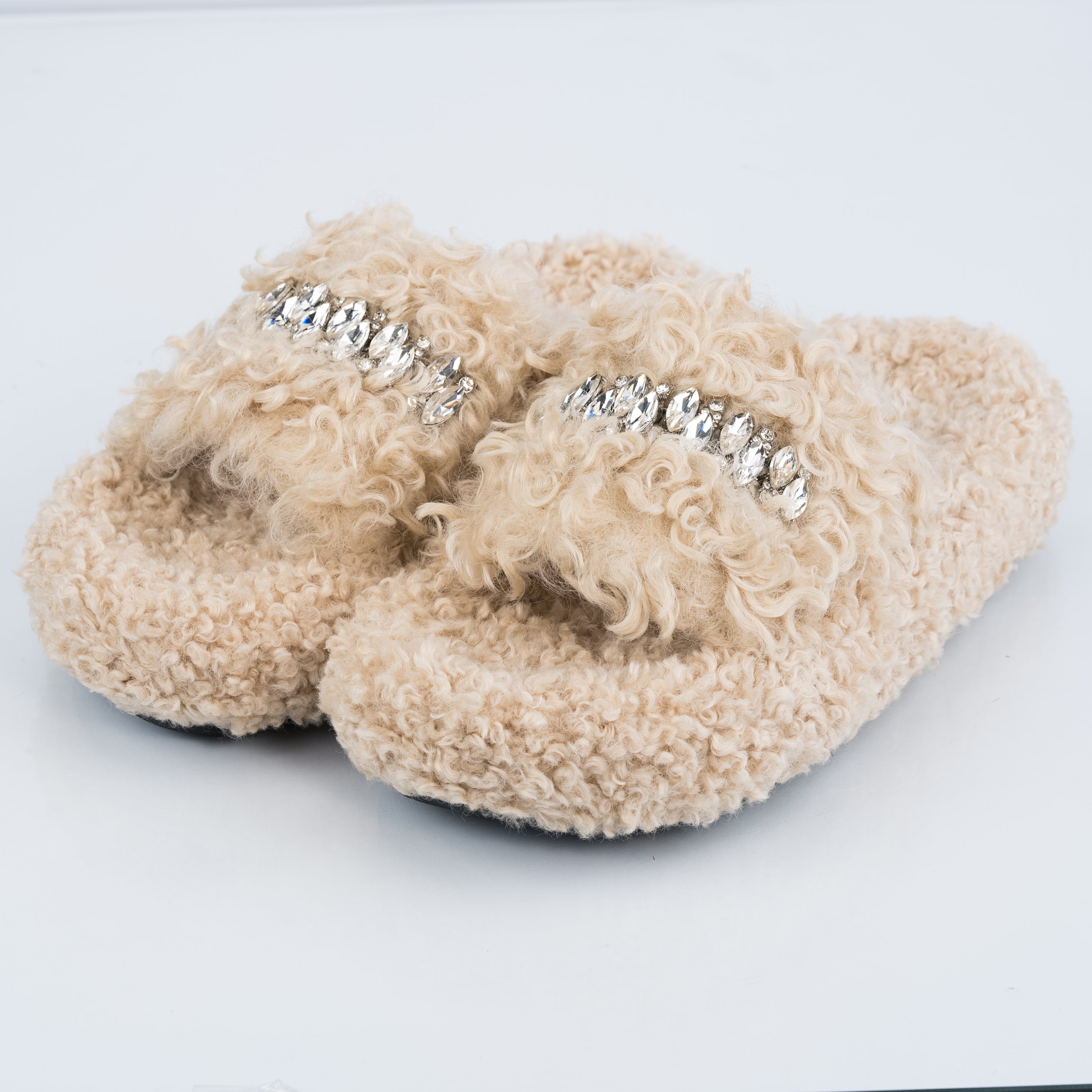 Beige Poodle Slippers