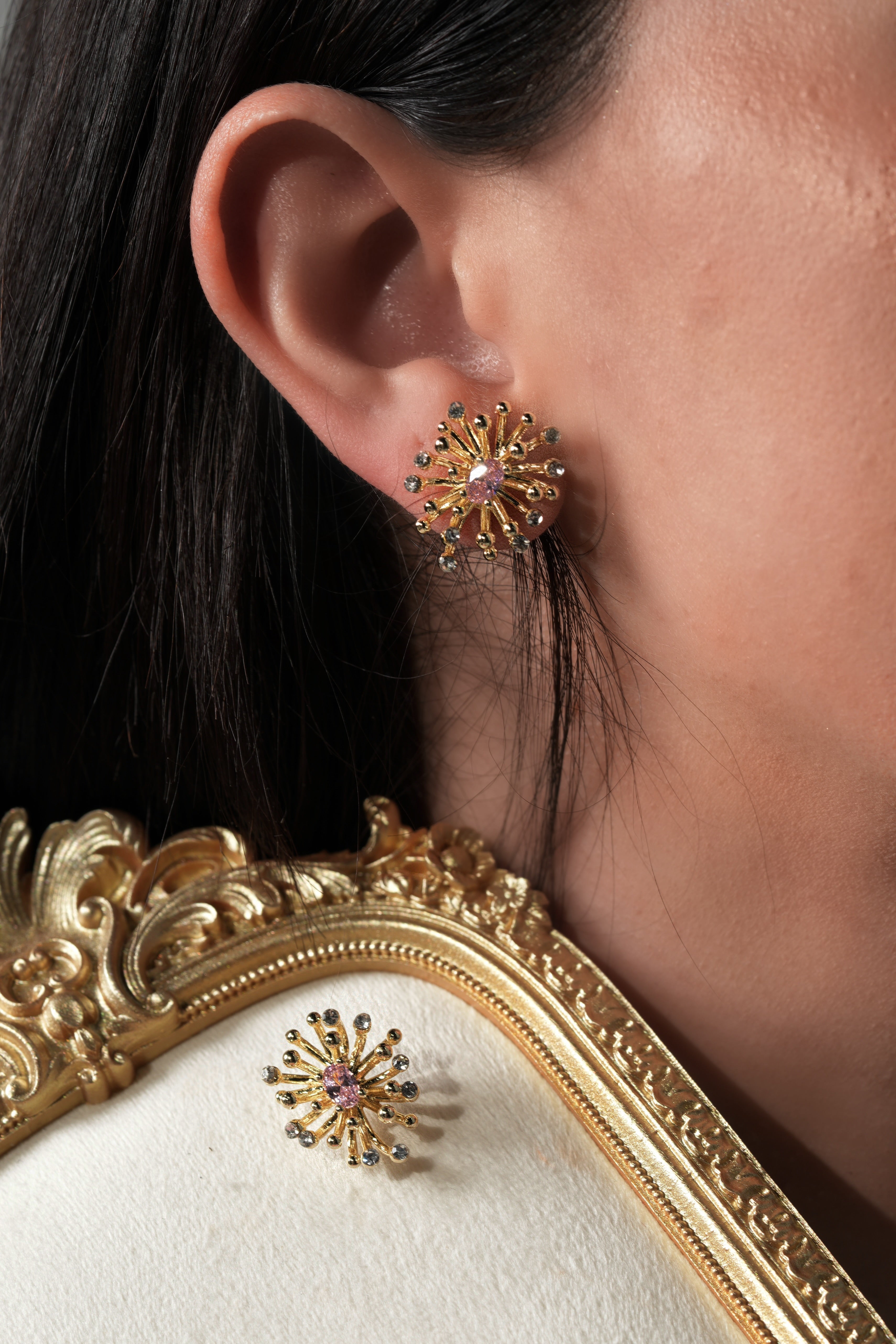 Crystal fireworks earrings