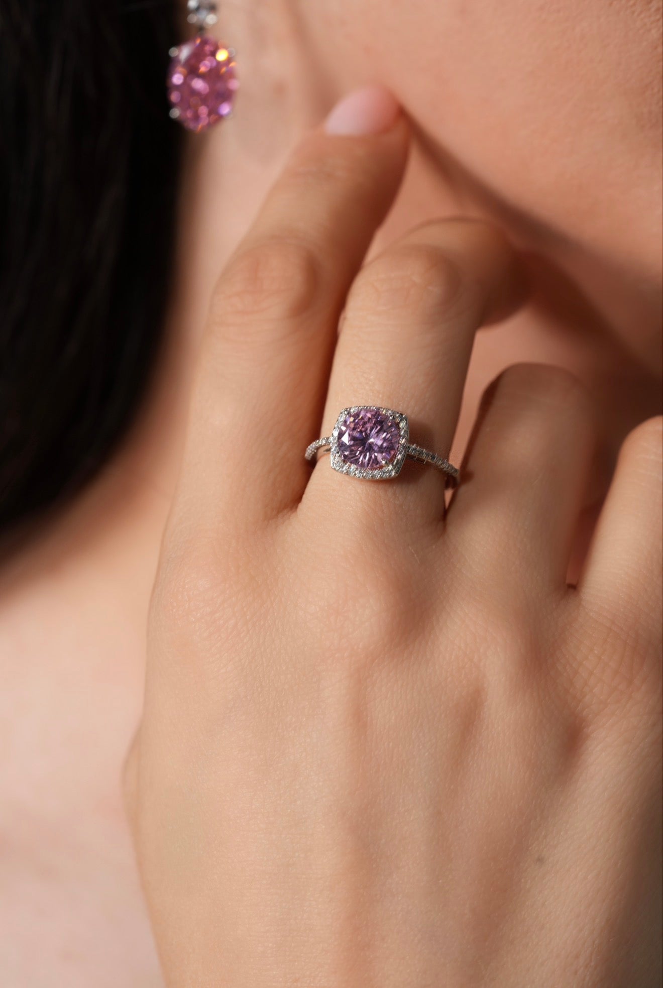Pink square  ring