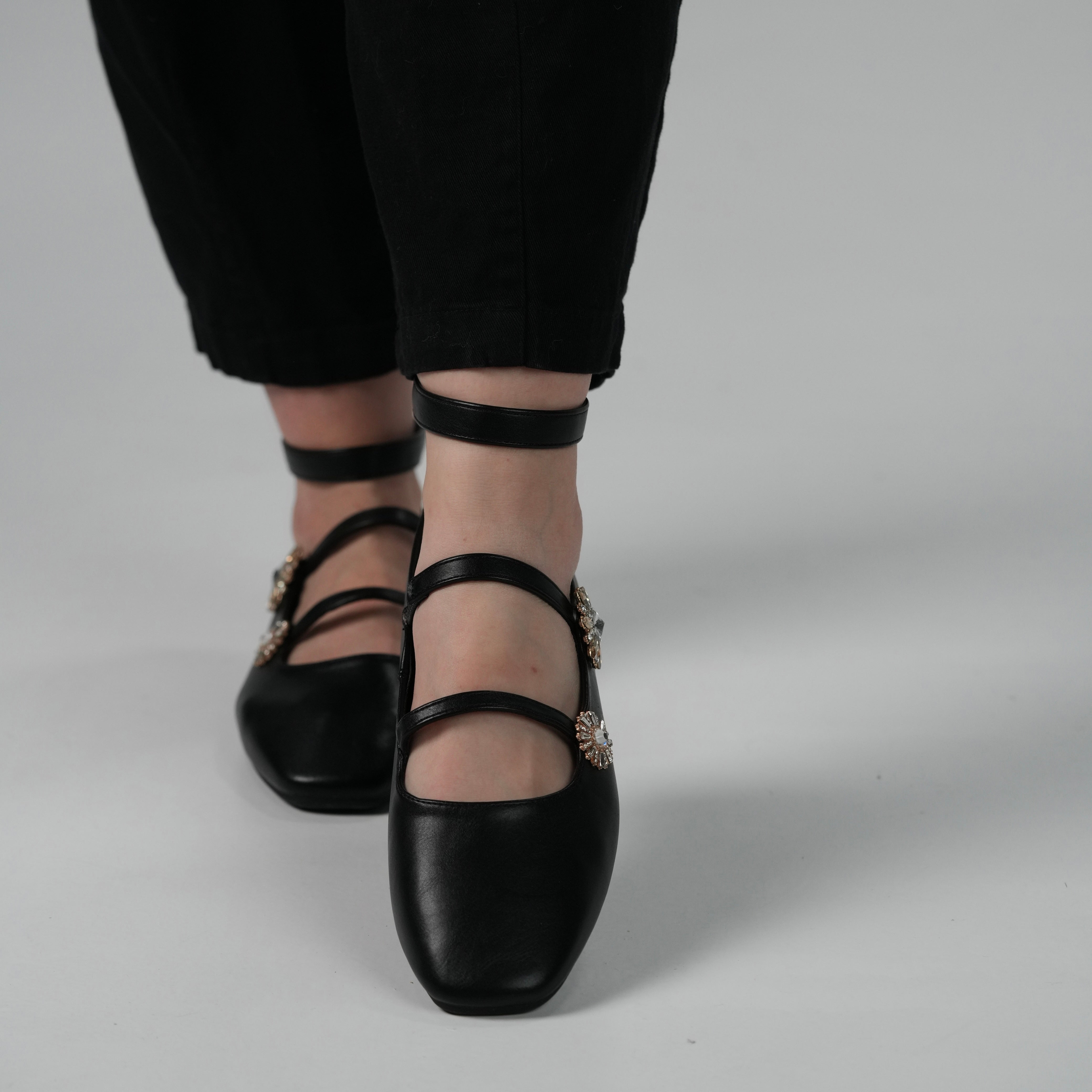 Crystal strap flats