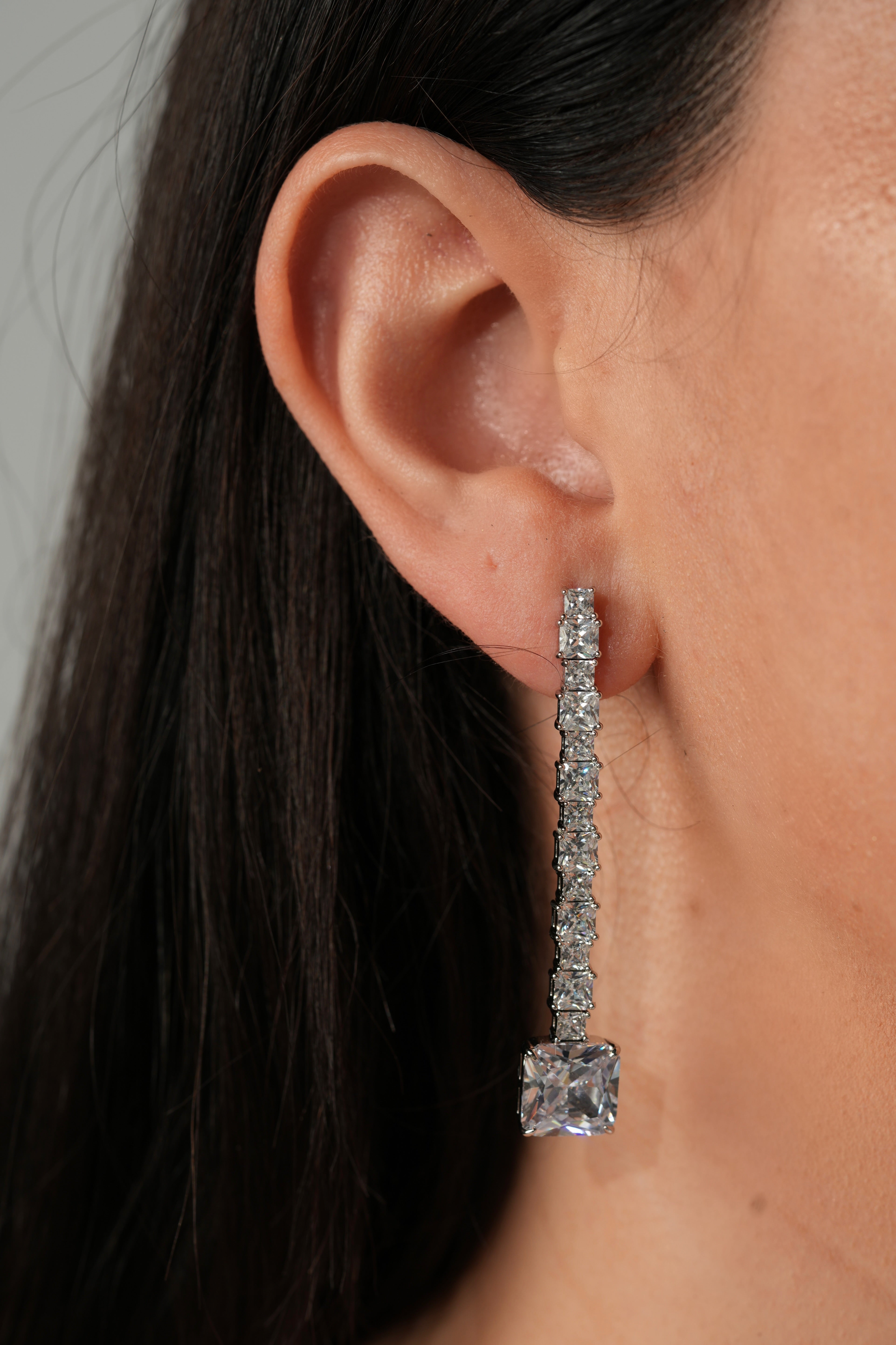 Crystal blocks earrings