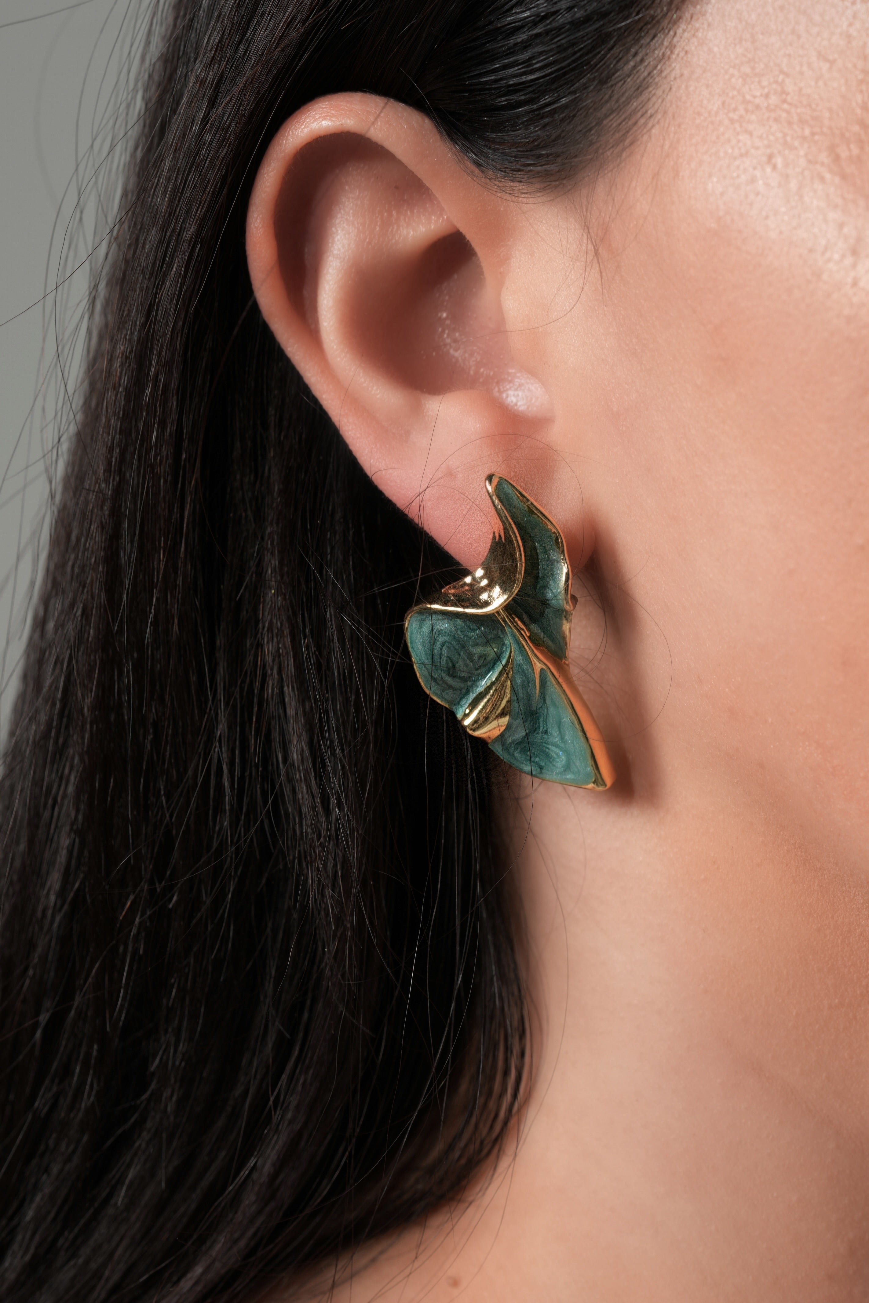 Hand made green earrings