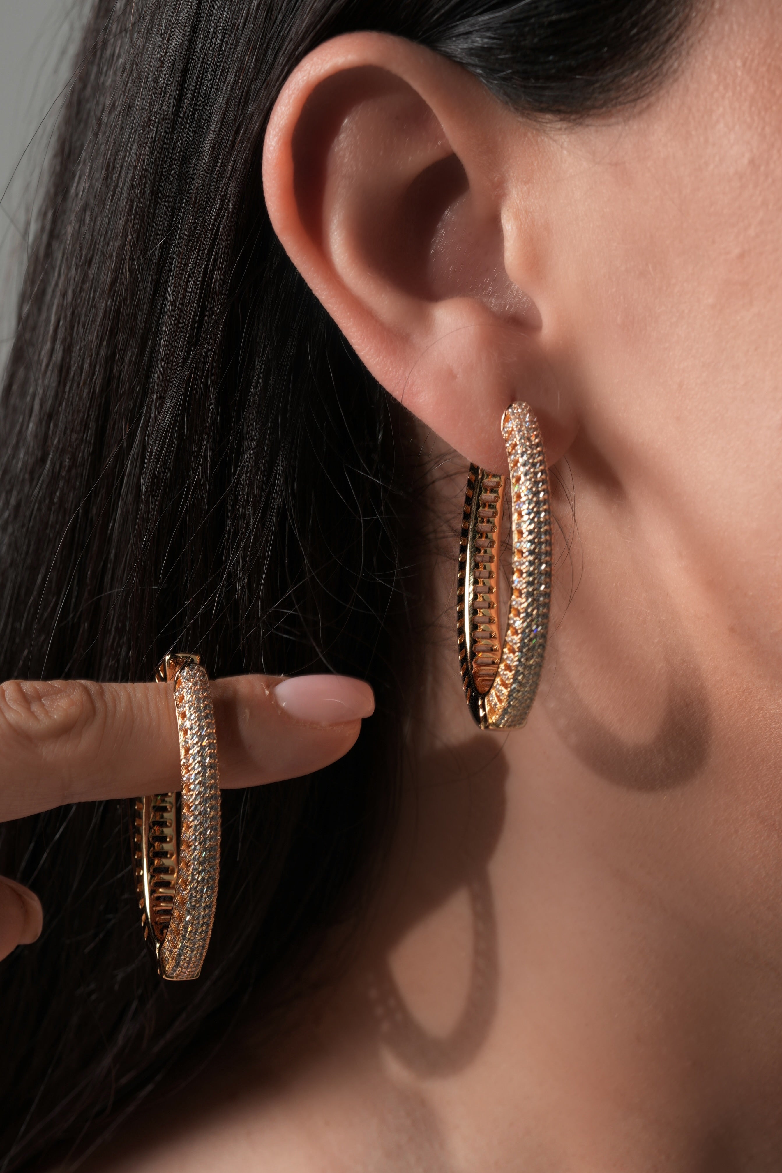 Crystal hoop earrings