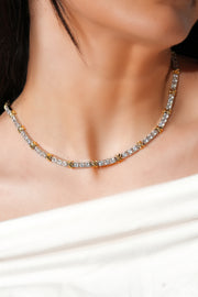 Silver plated x necklace