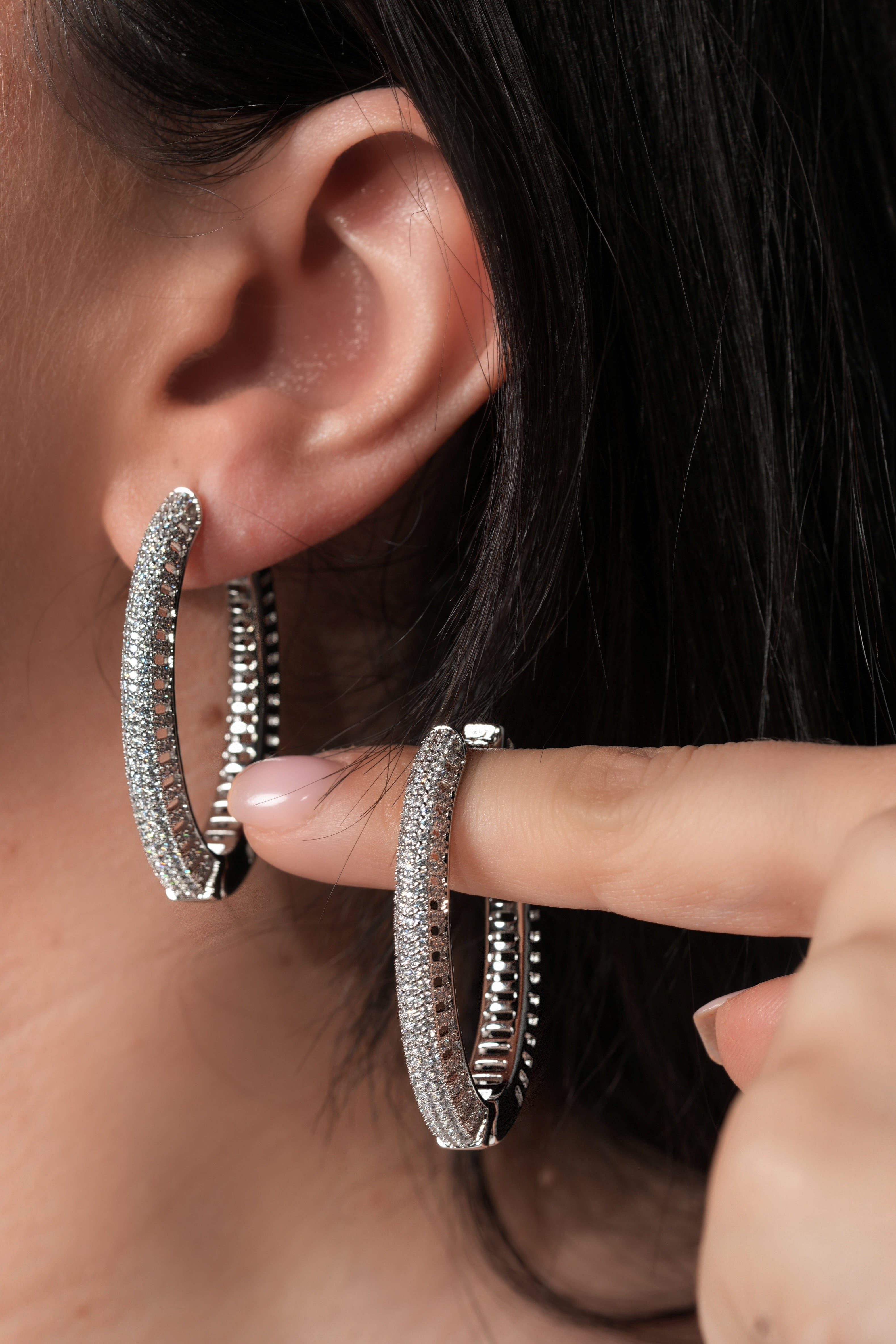 Crystal hoop earrings