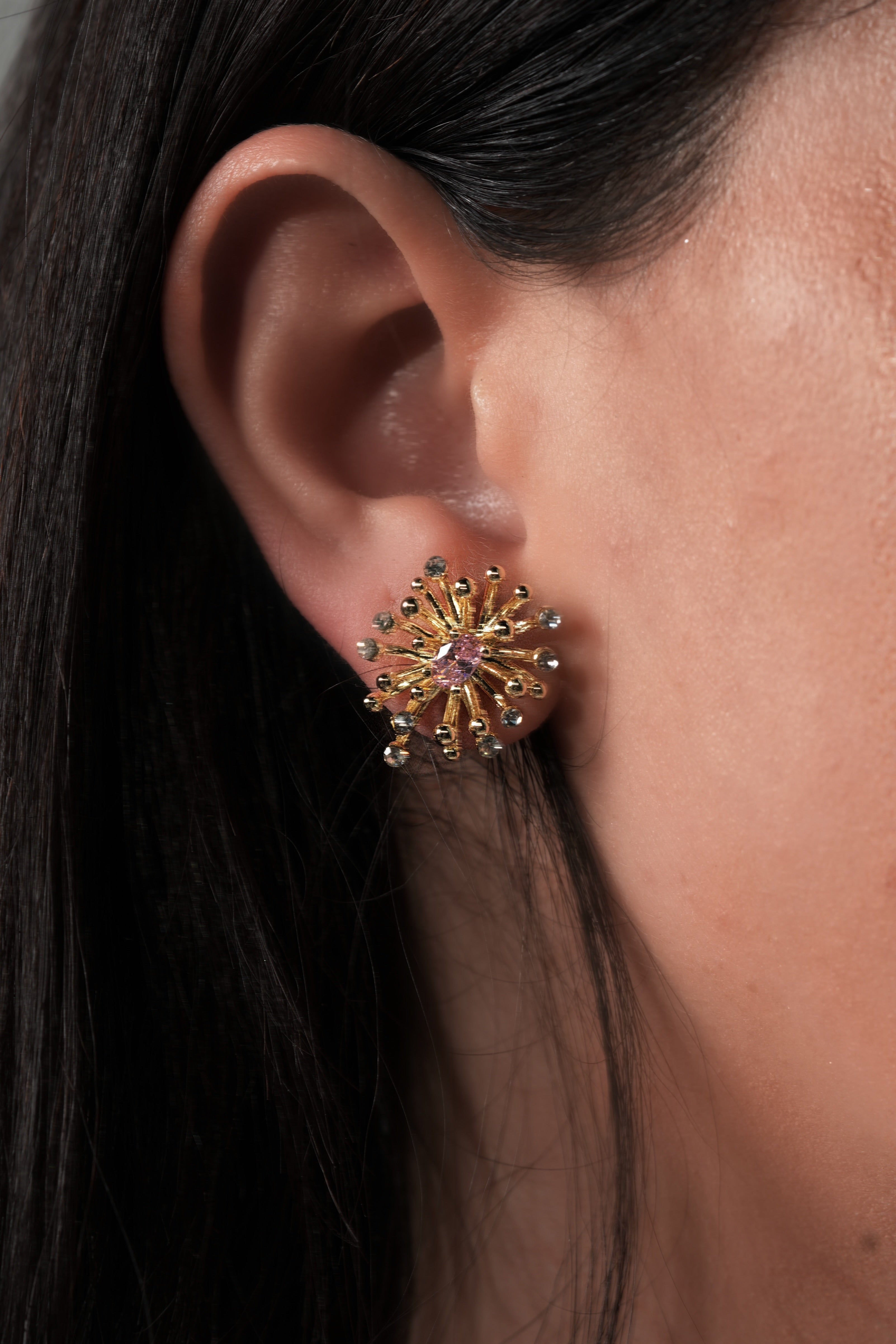 Crystal fireworks earrings