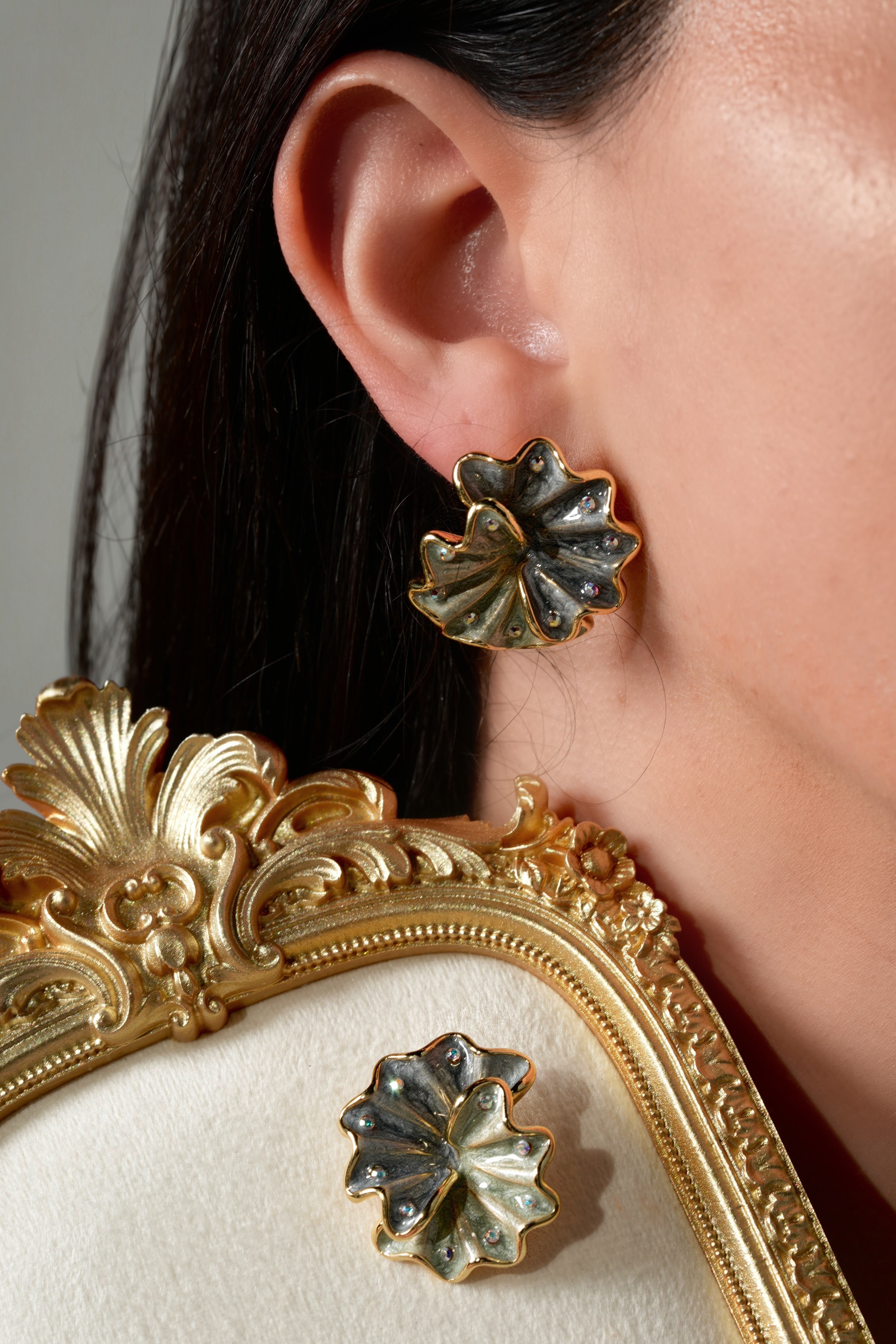 Blue-green earrings