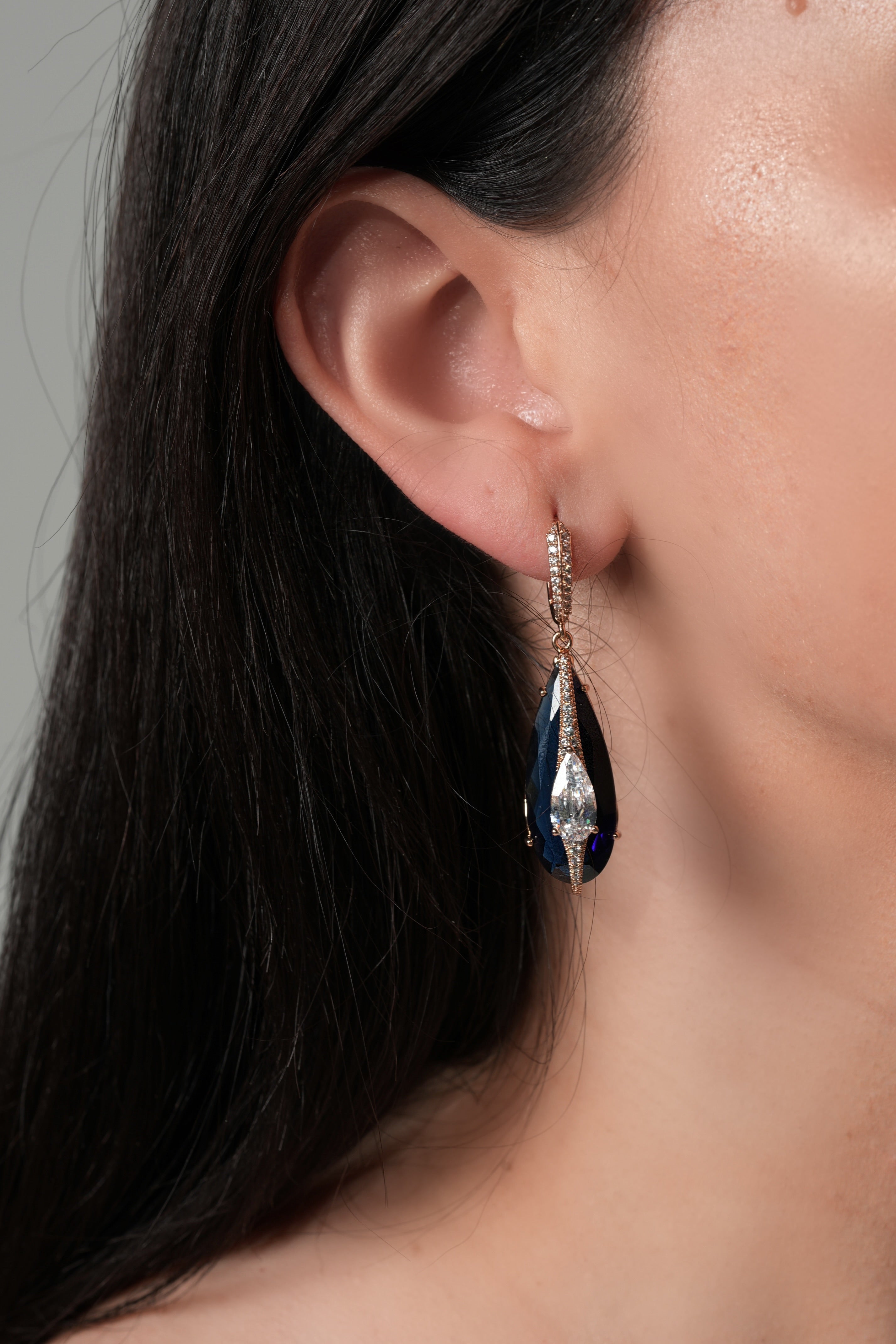 Caged stone earrings