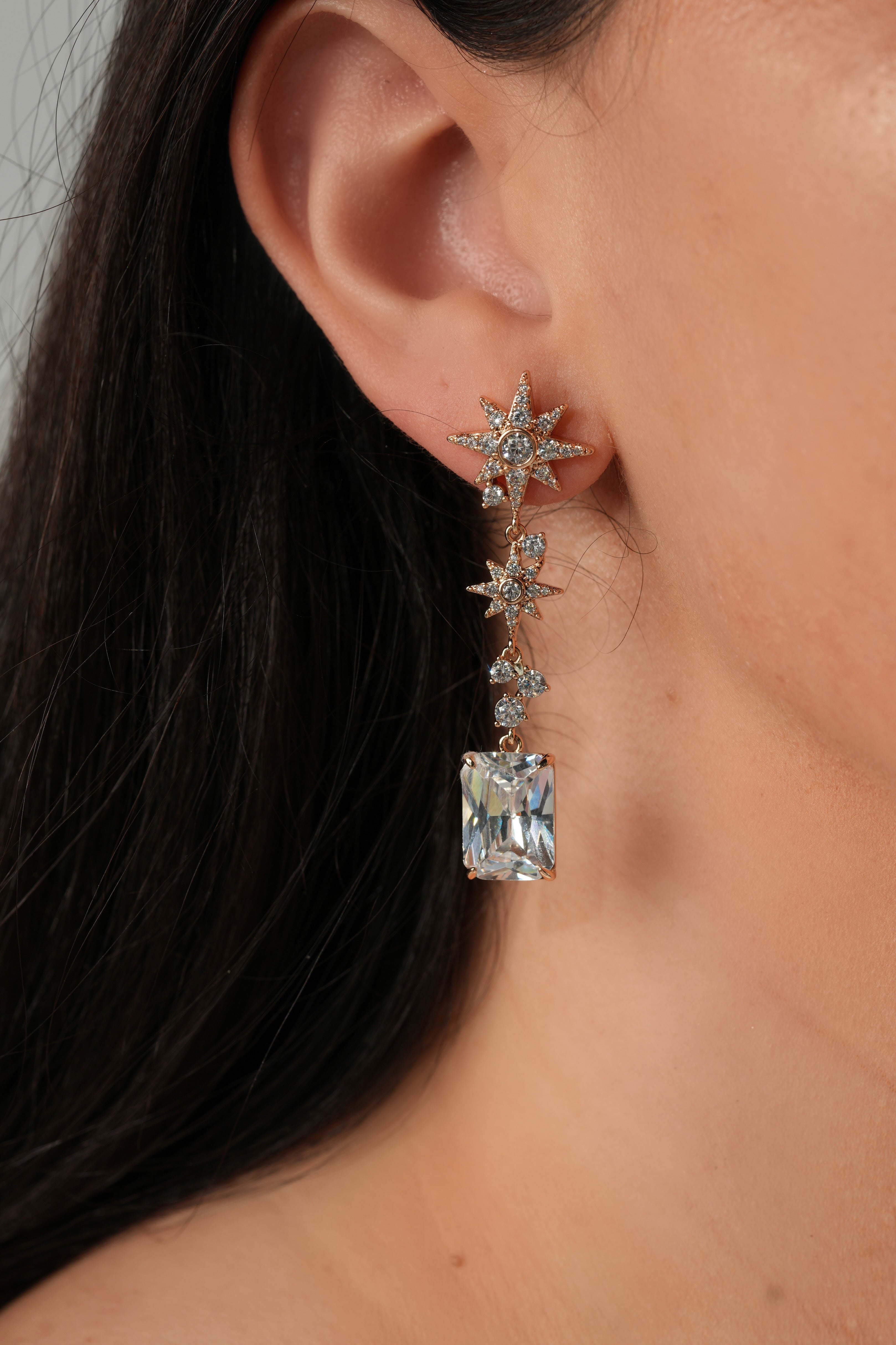 Crystal flakes earrings