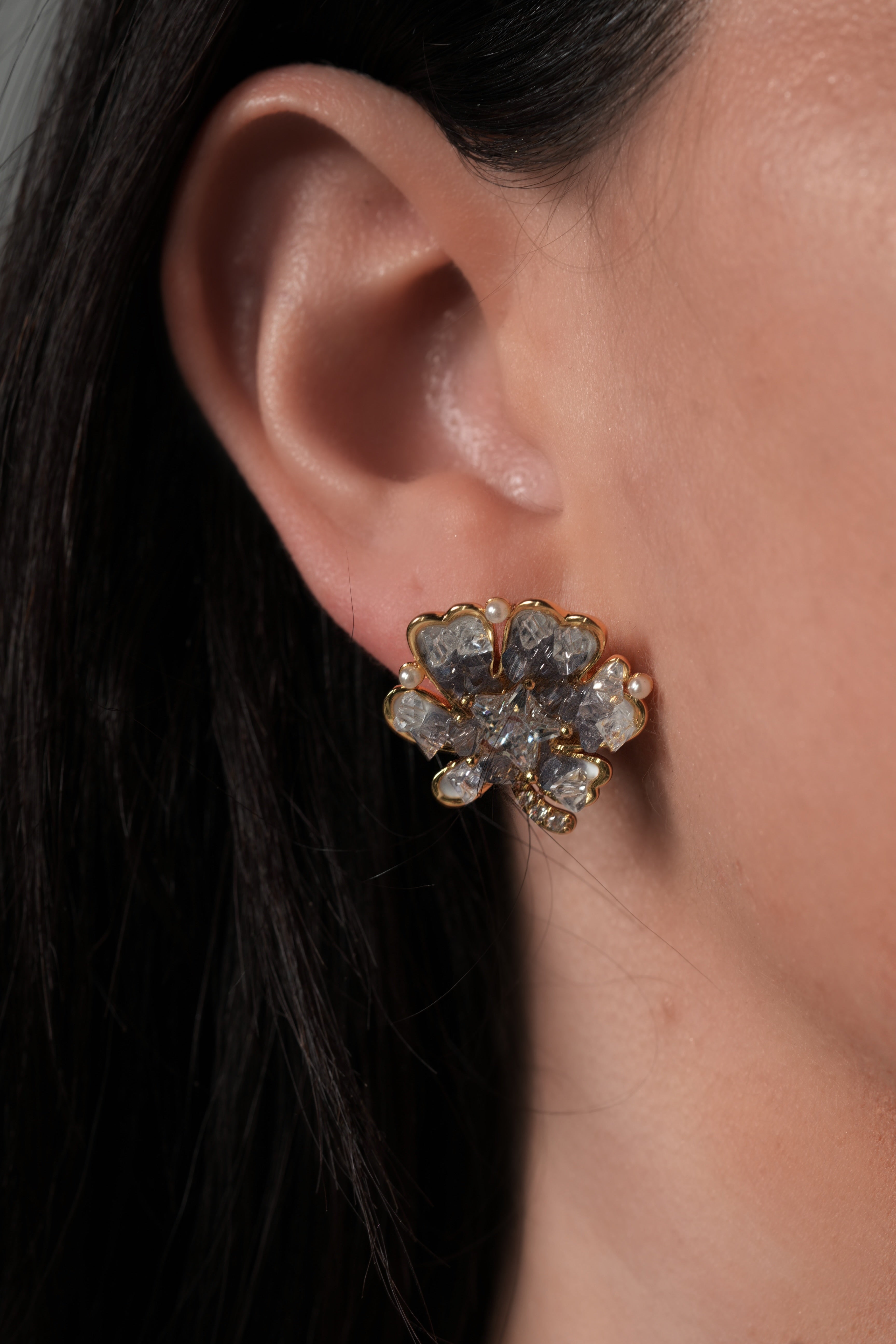 Purple stone earrings