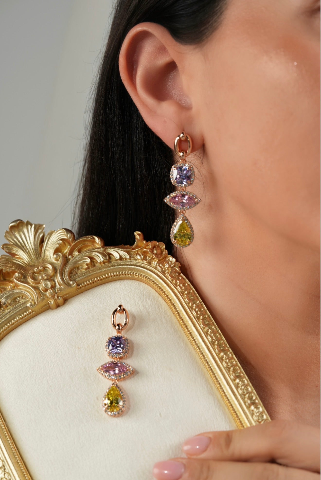 Colorful crystal earrings