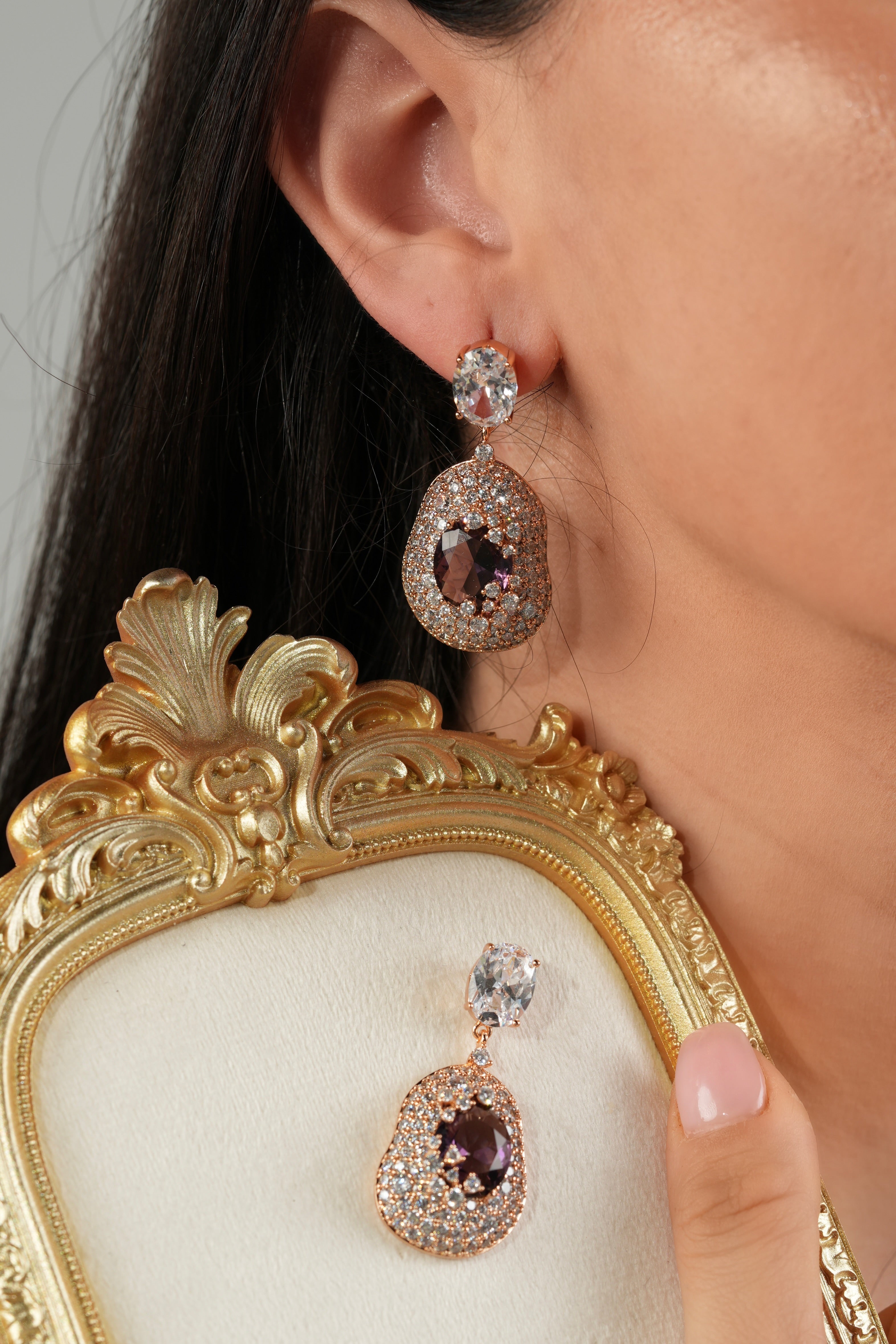 Purple glaze earrings