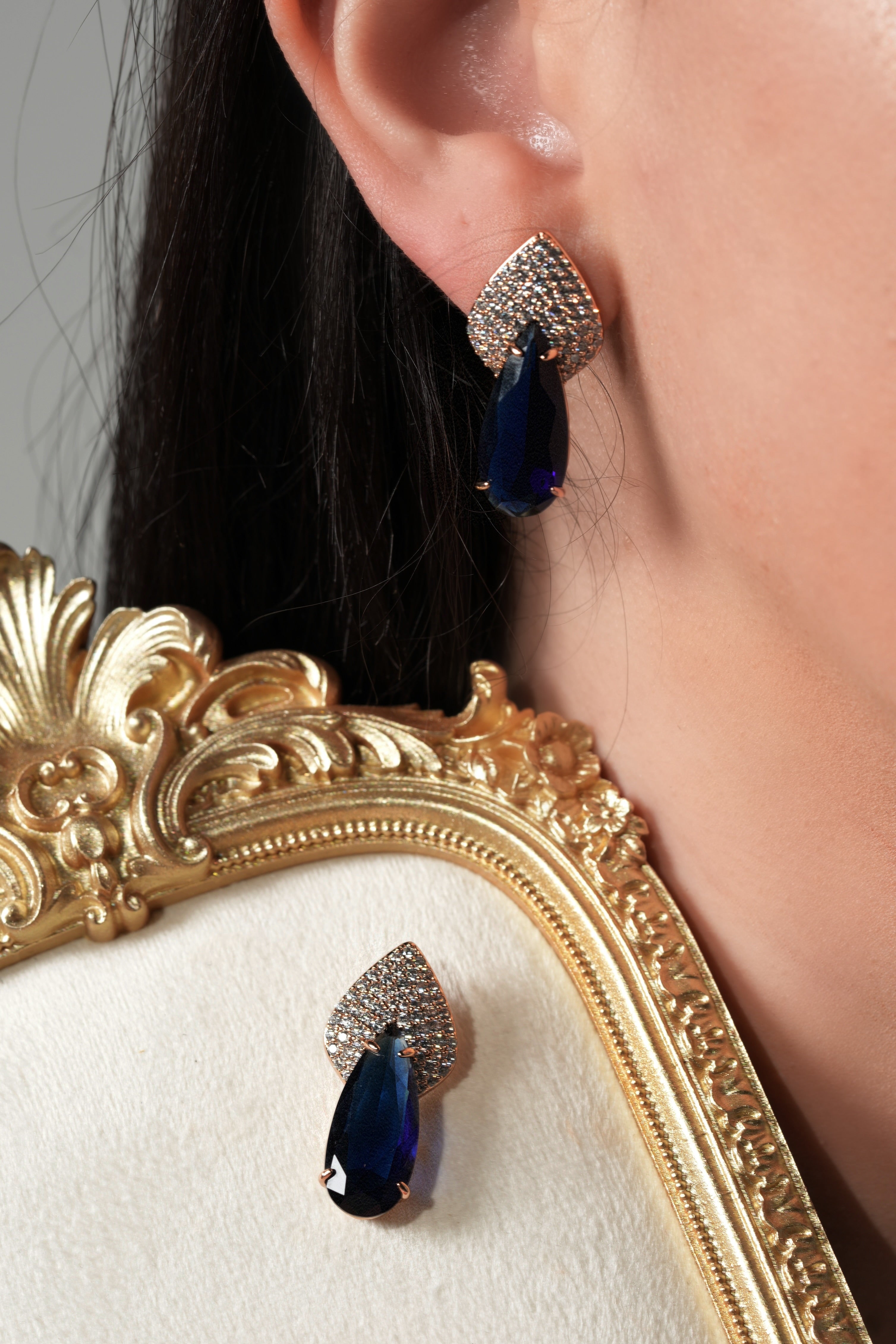 Crystal tear earrings