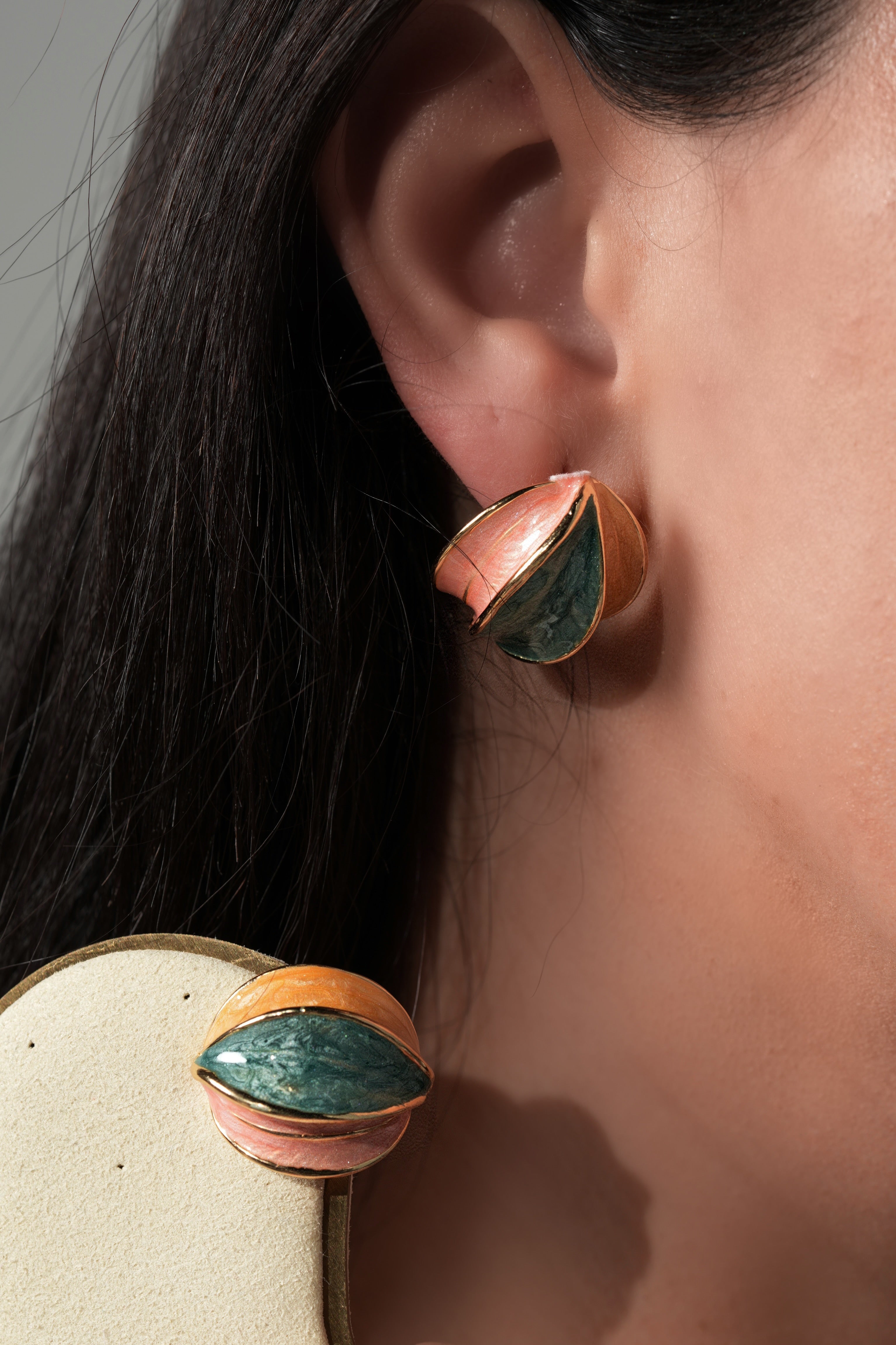 Colorful ball earrings