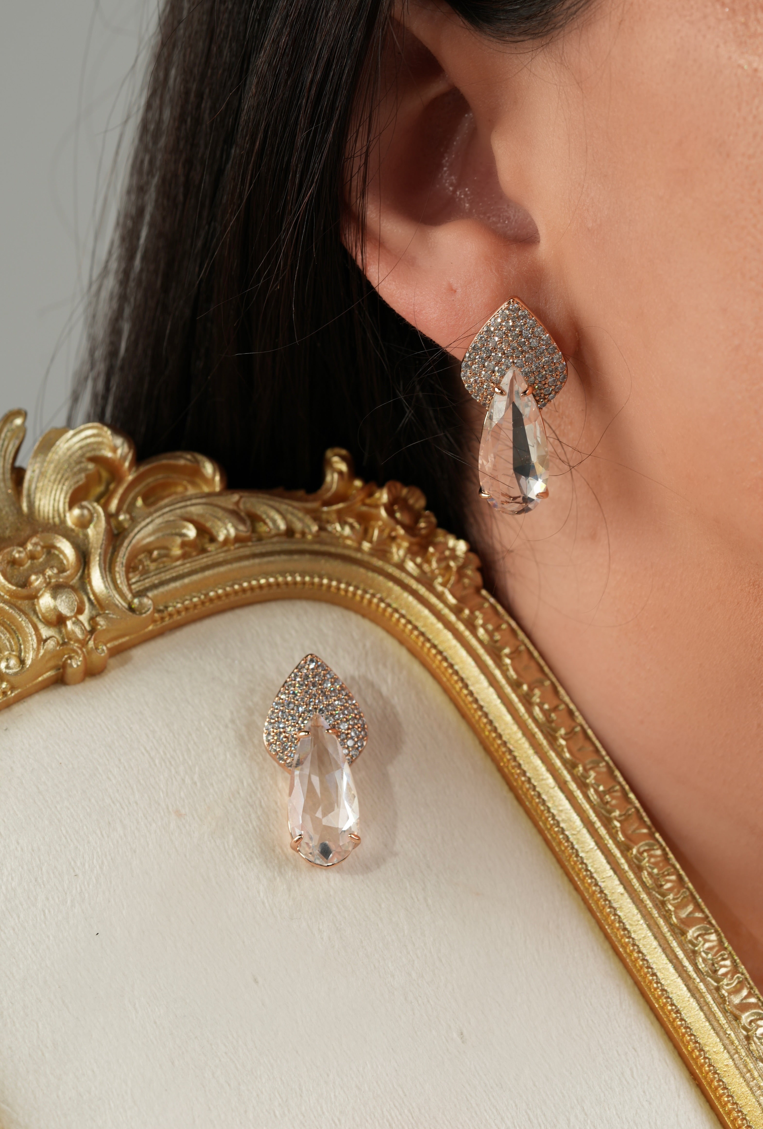 Crystal tear earrings