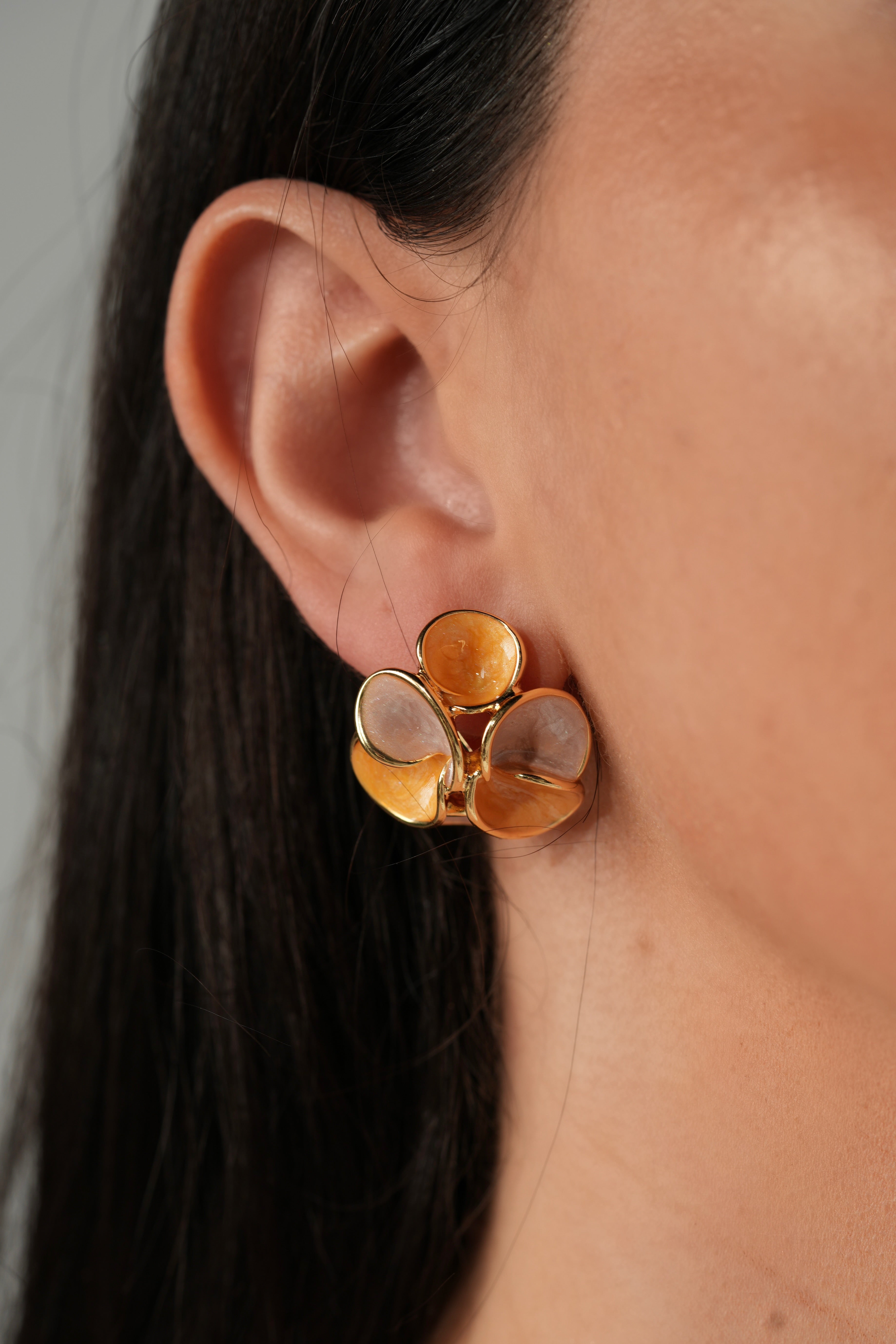 Hand made purple/orange earrings