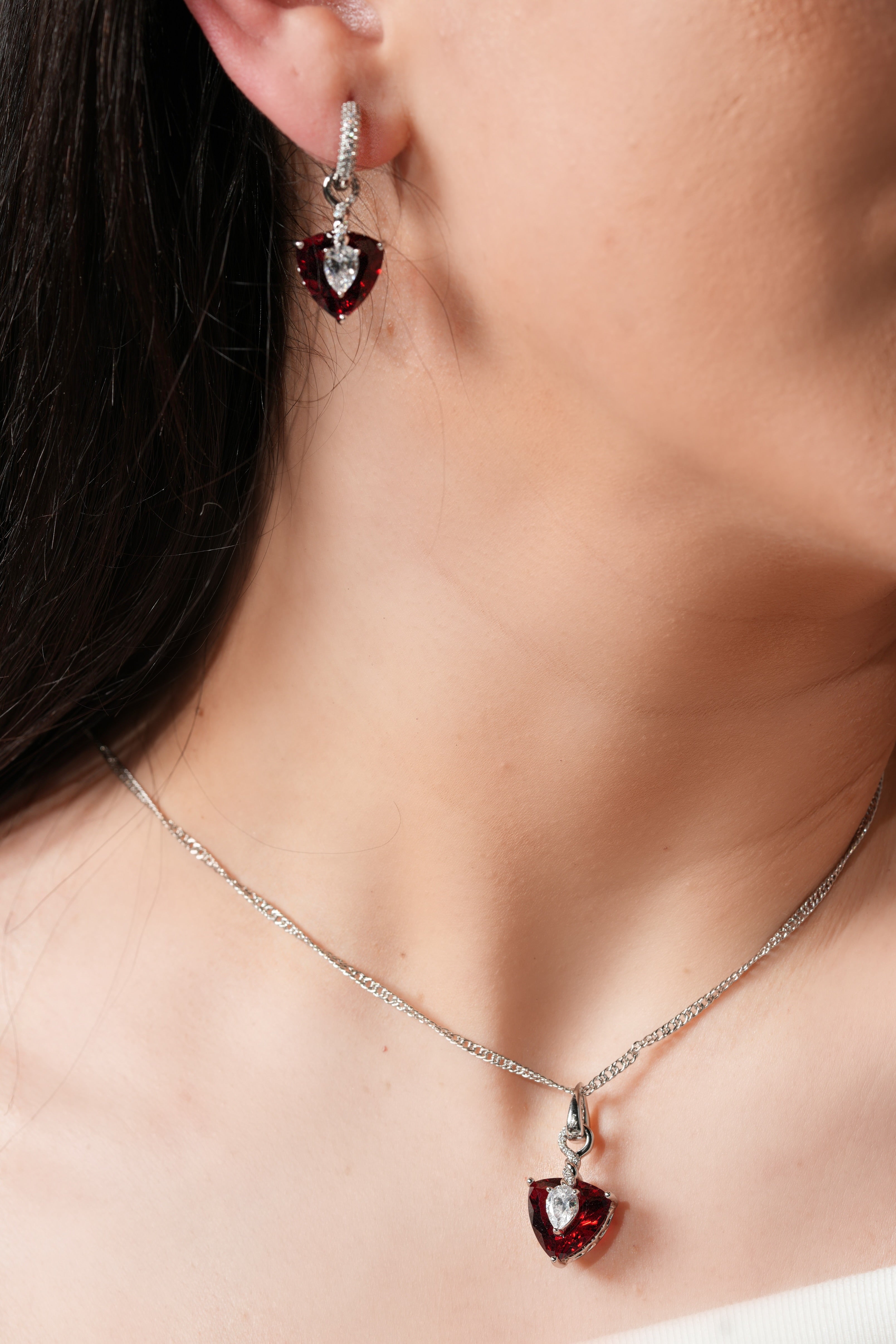 crystal set (necklace+earrings)