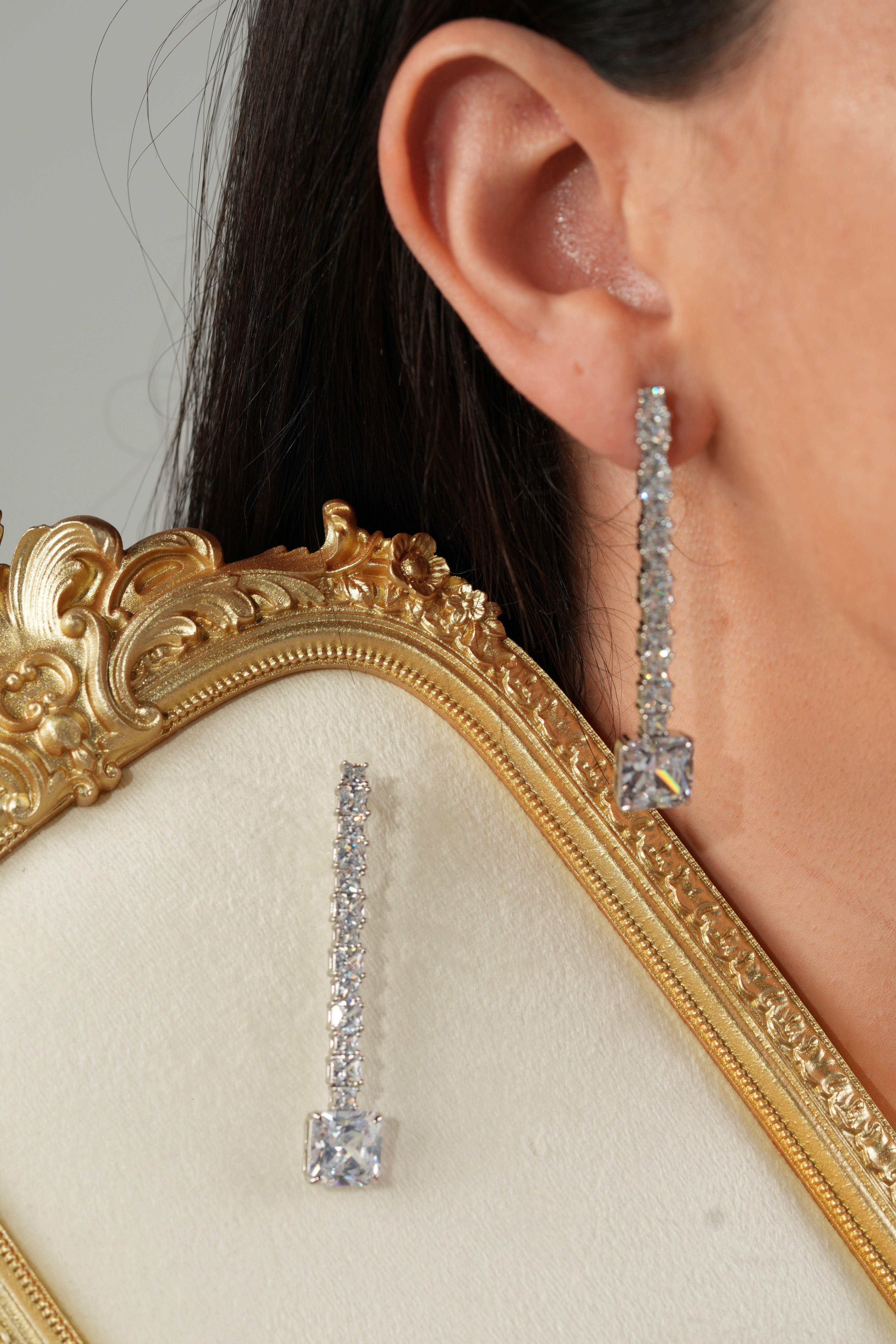 Crystal blocks earrings