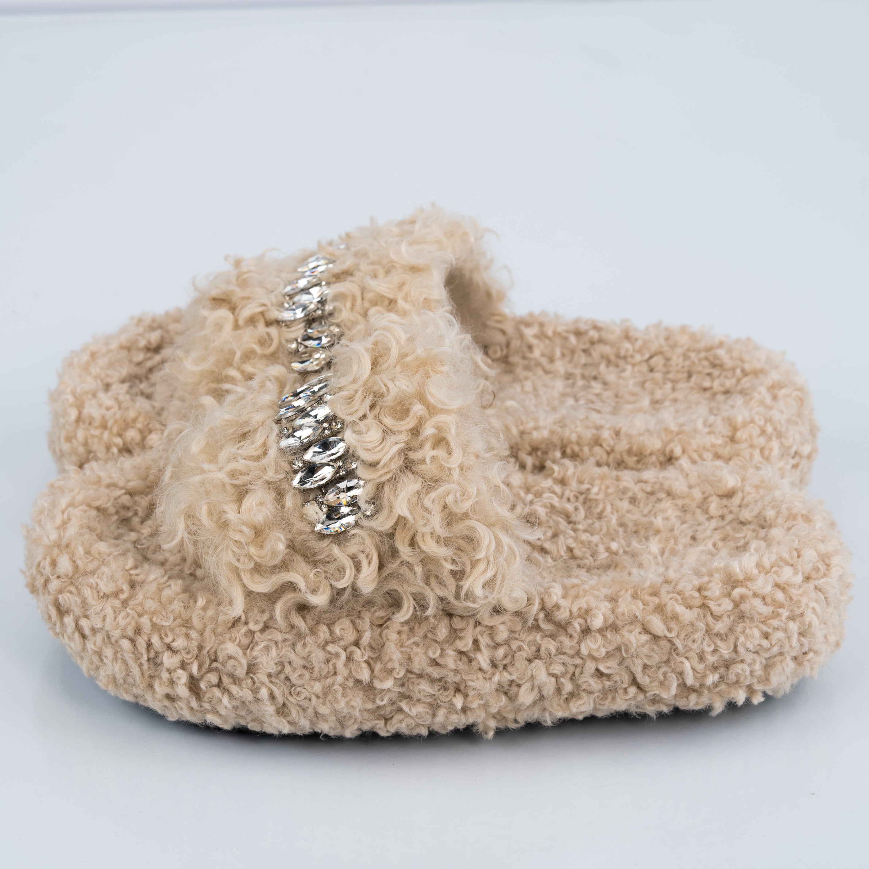 Beige Poodle Slippers
