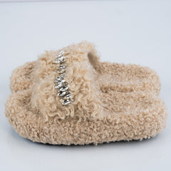 Beige Poodle Slippers