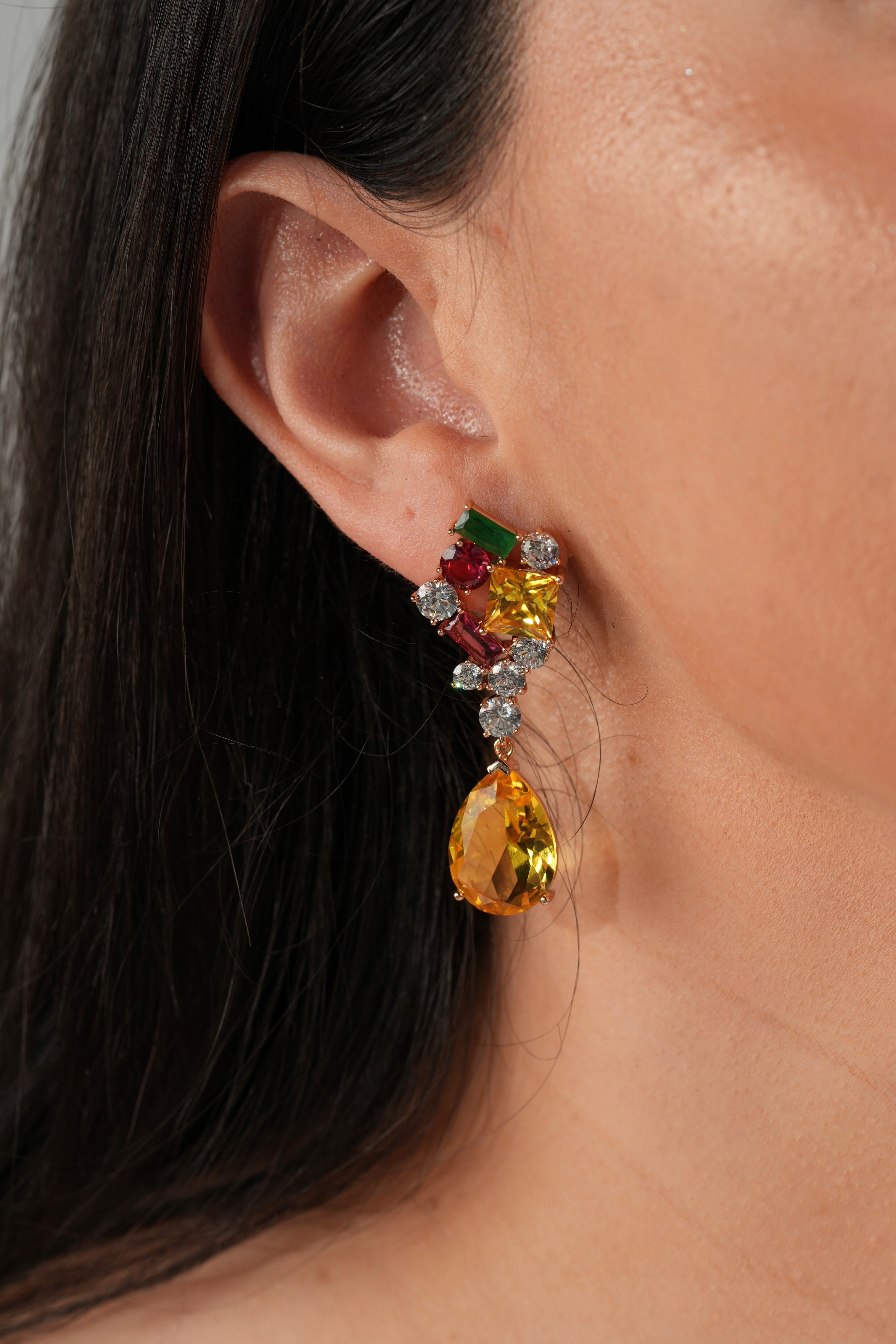 Colored crystal earrings