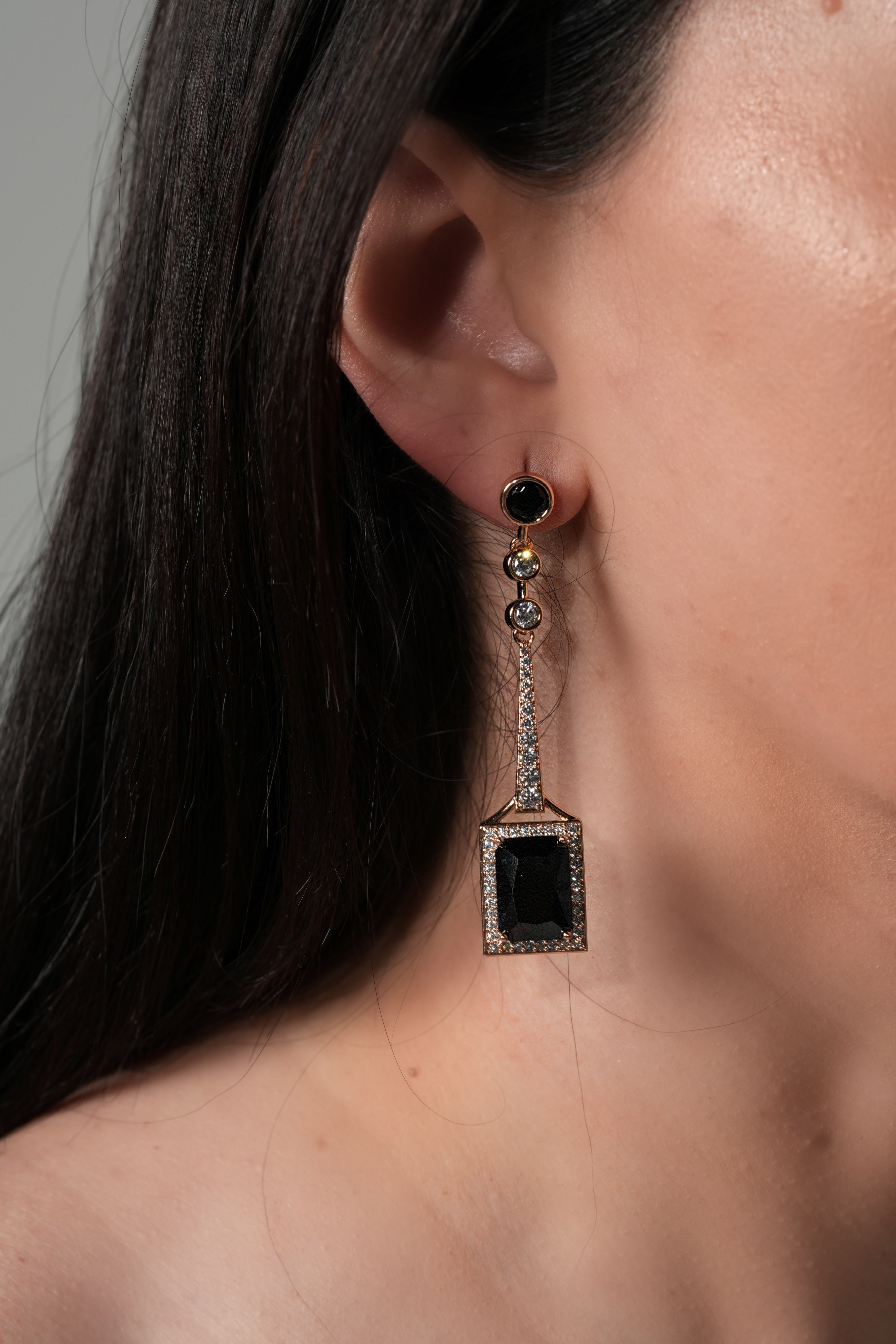 Tall black earrings