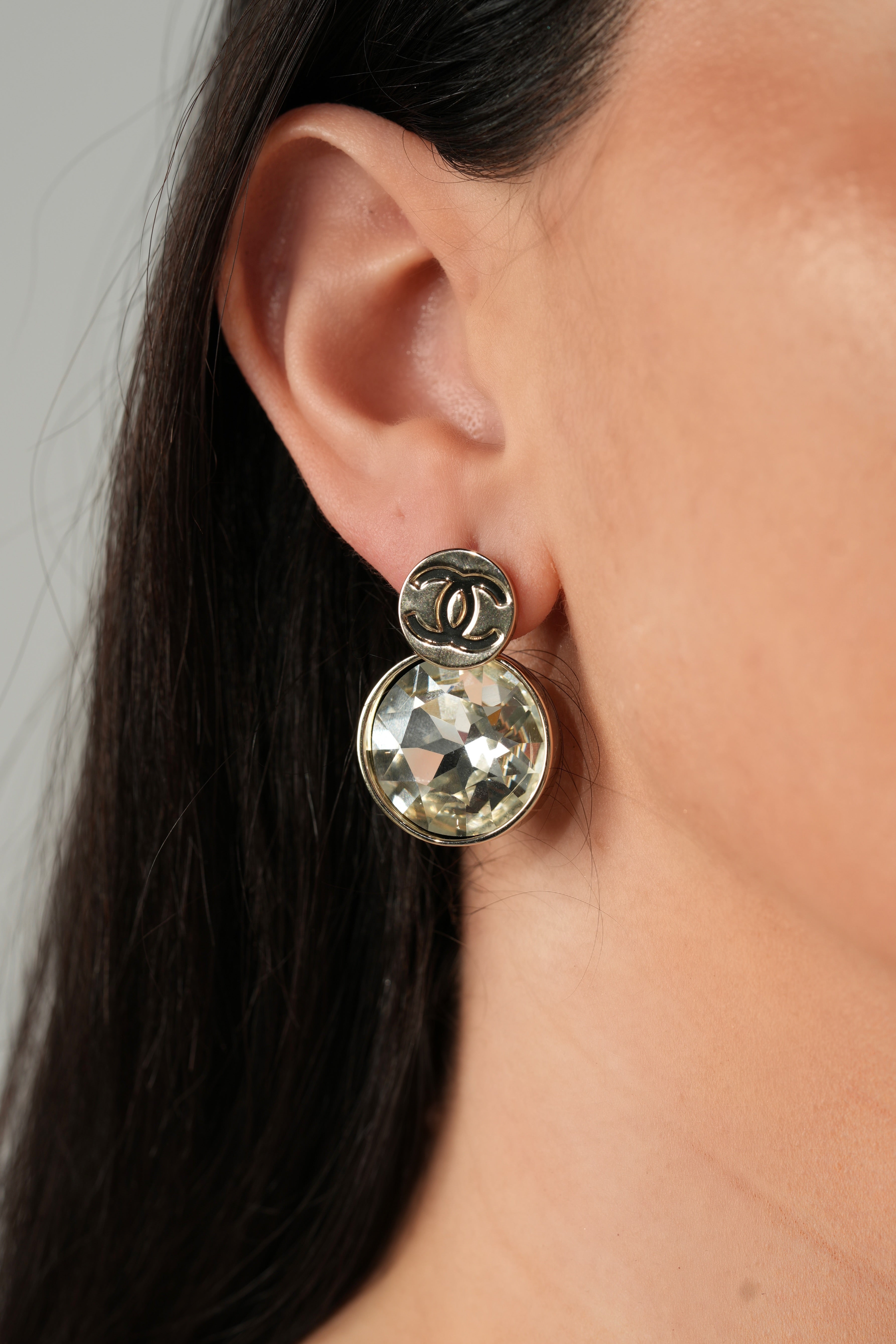 Silver plated channel earrings