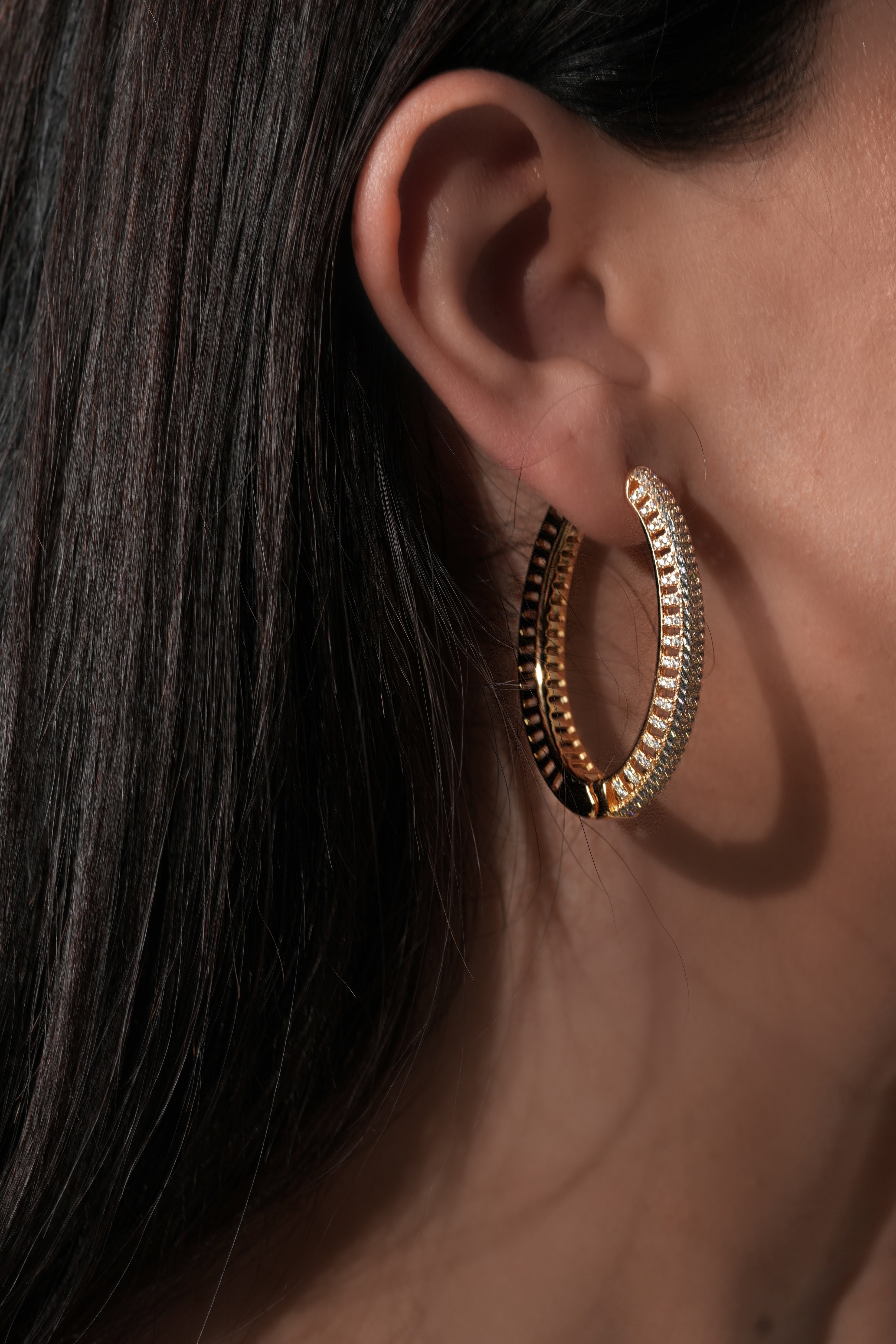 Crystal hoop earrings