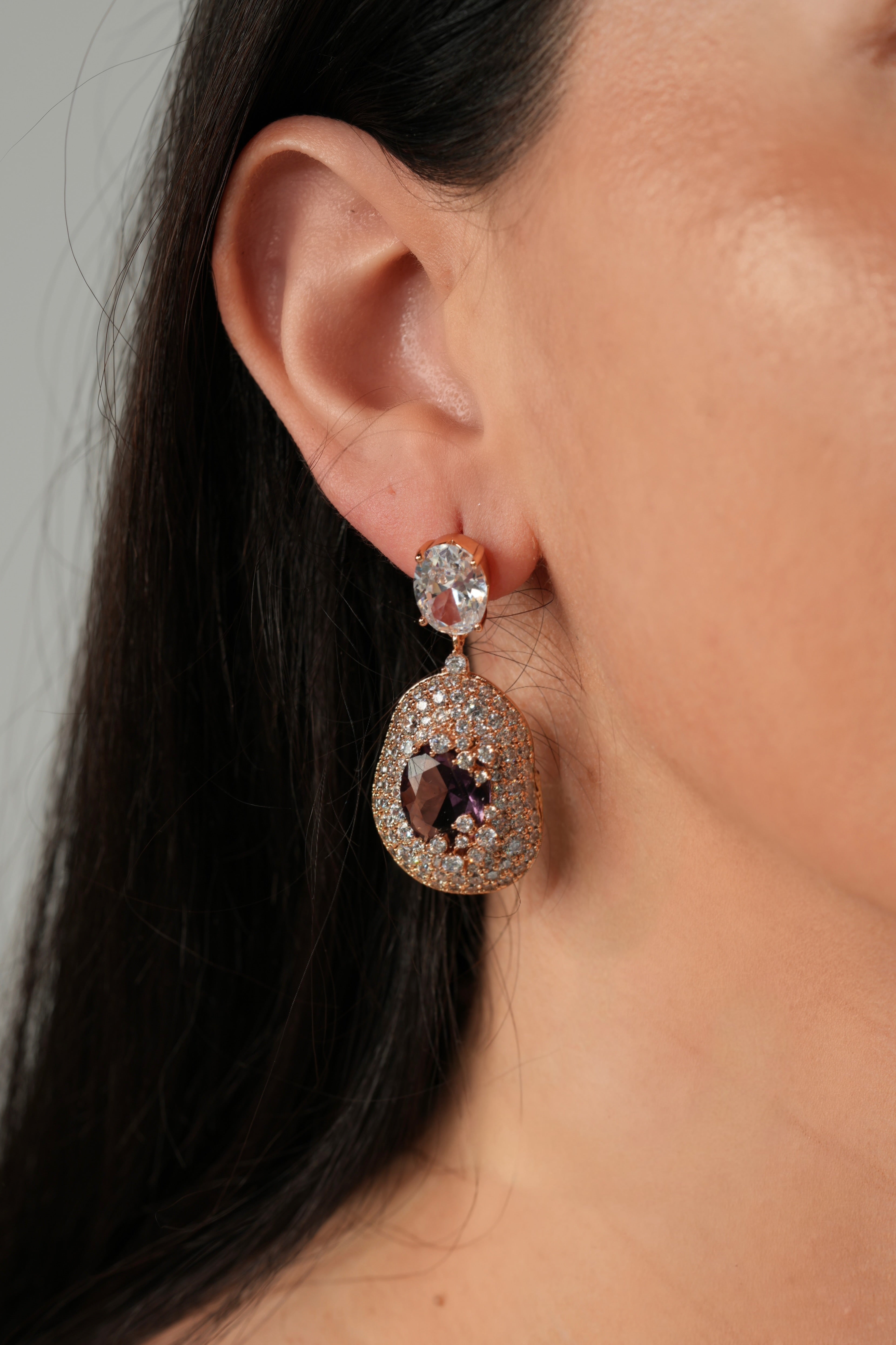 Purple glaze earrings