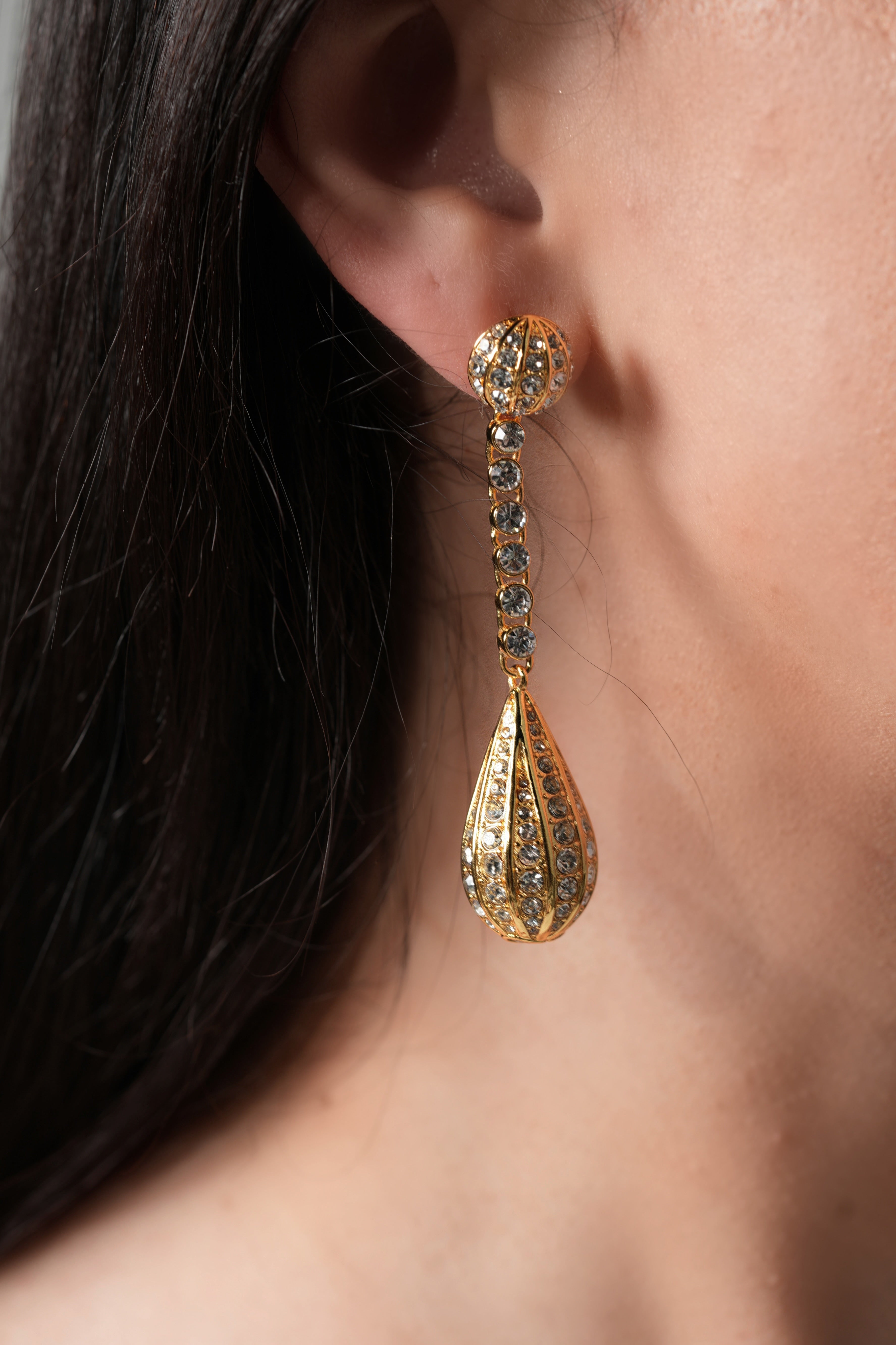 Gold plated long earrings