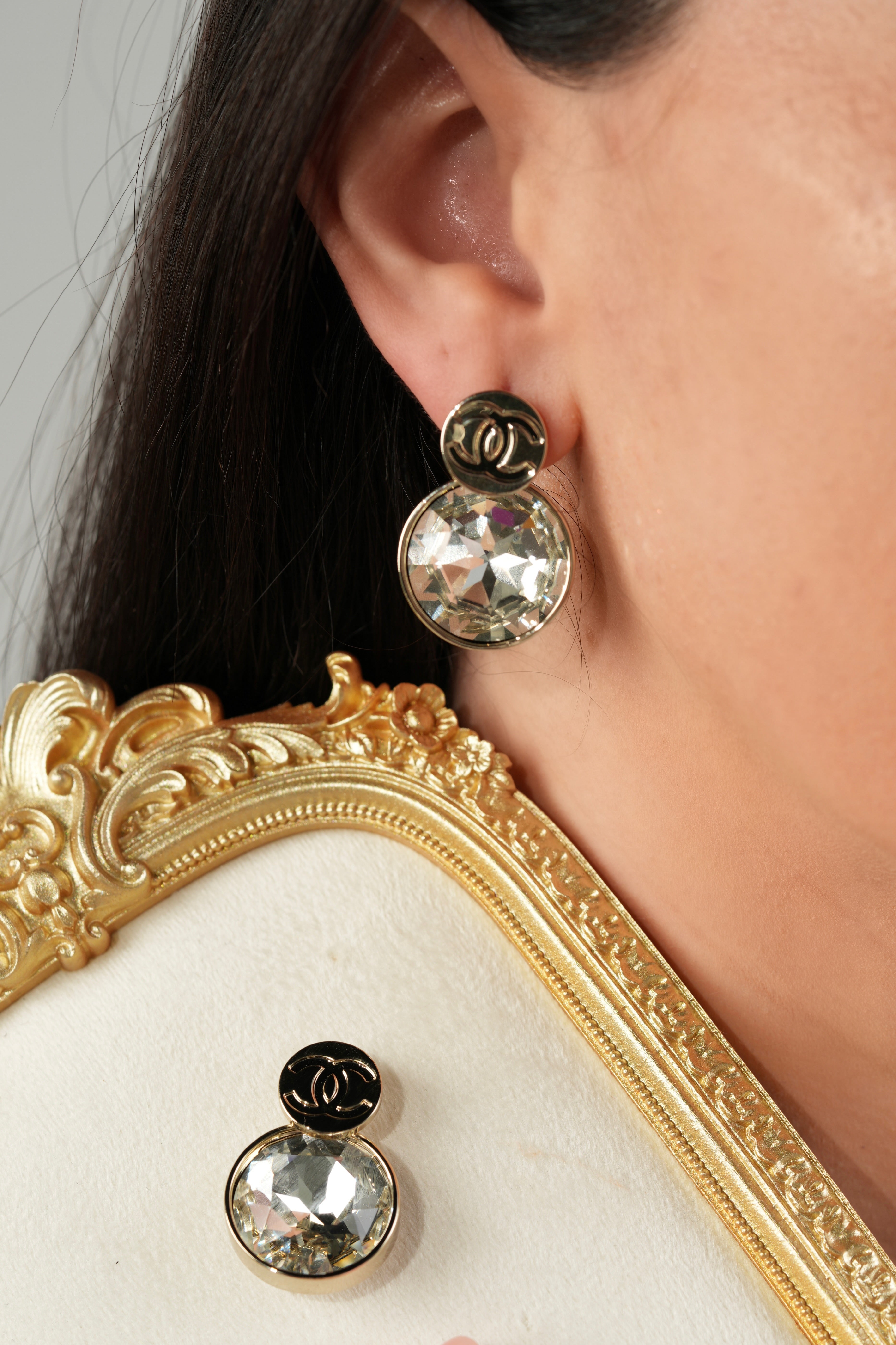 Silver plated channel earrings