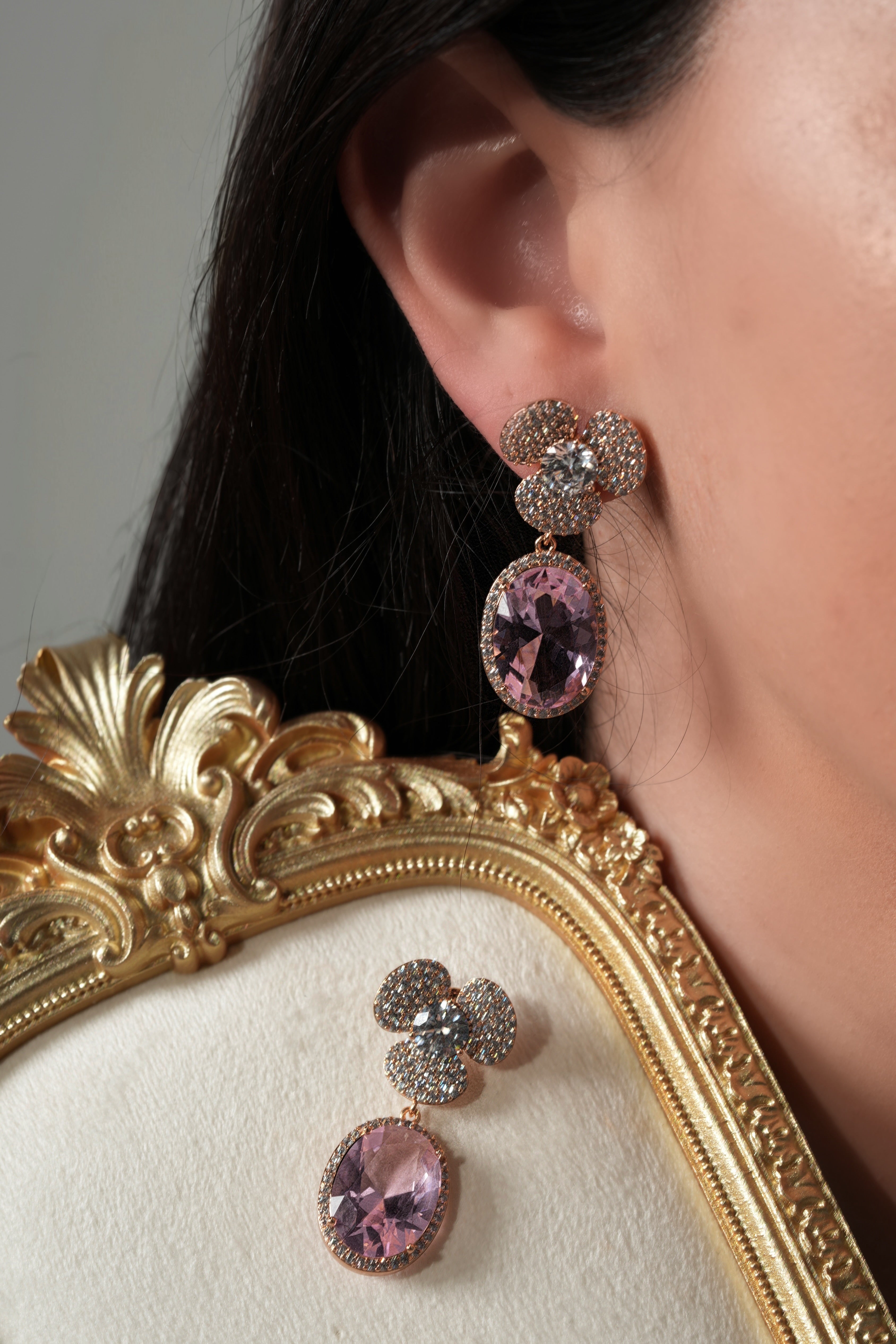 Pink bloom earrings