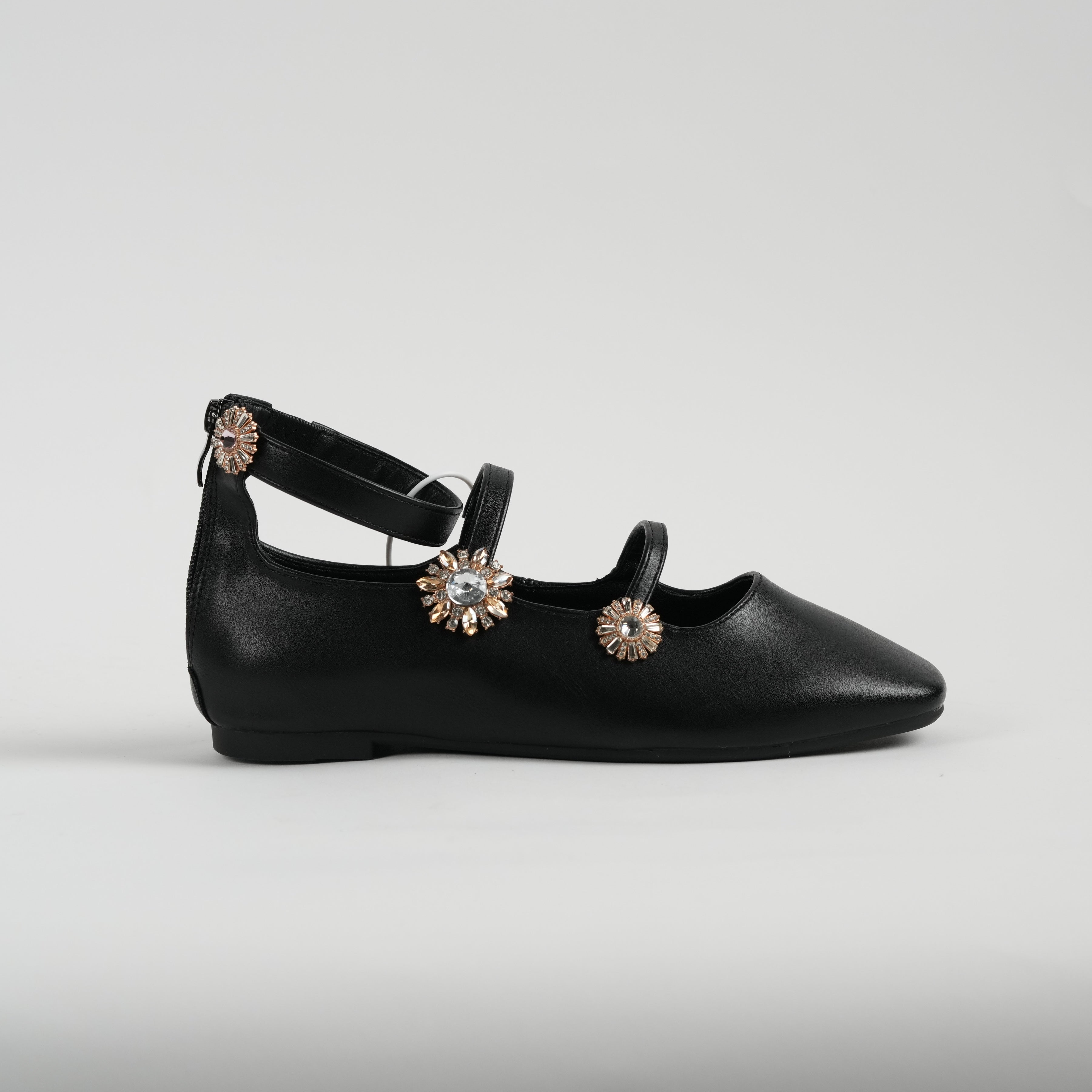 Crystal strap flats