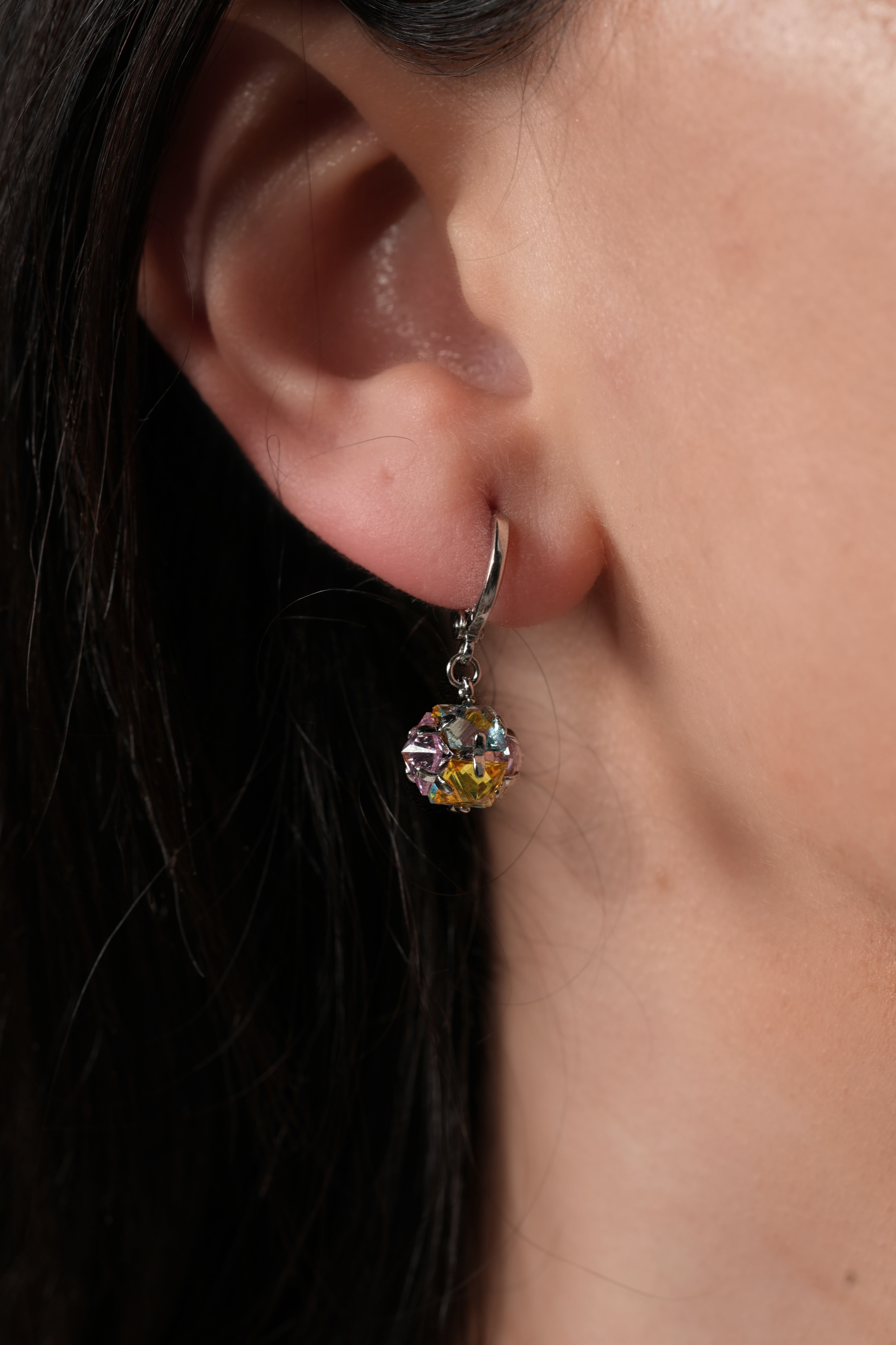 Colorful ball earrings