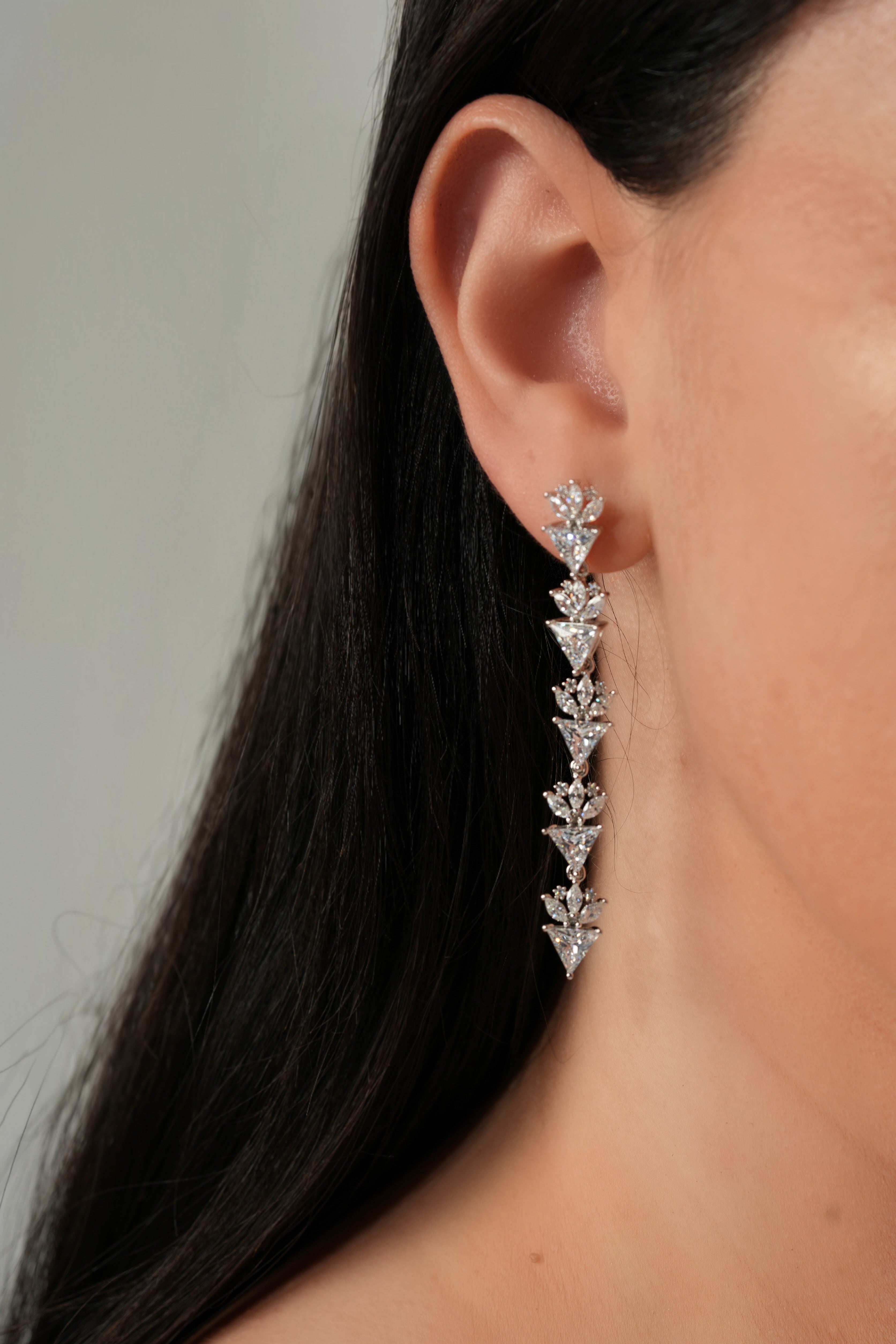 Crystal triangles earrings