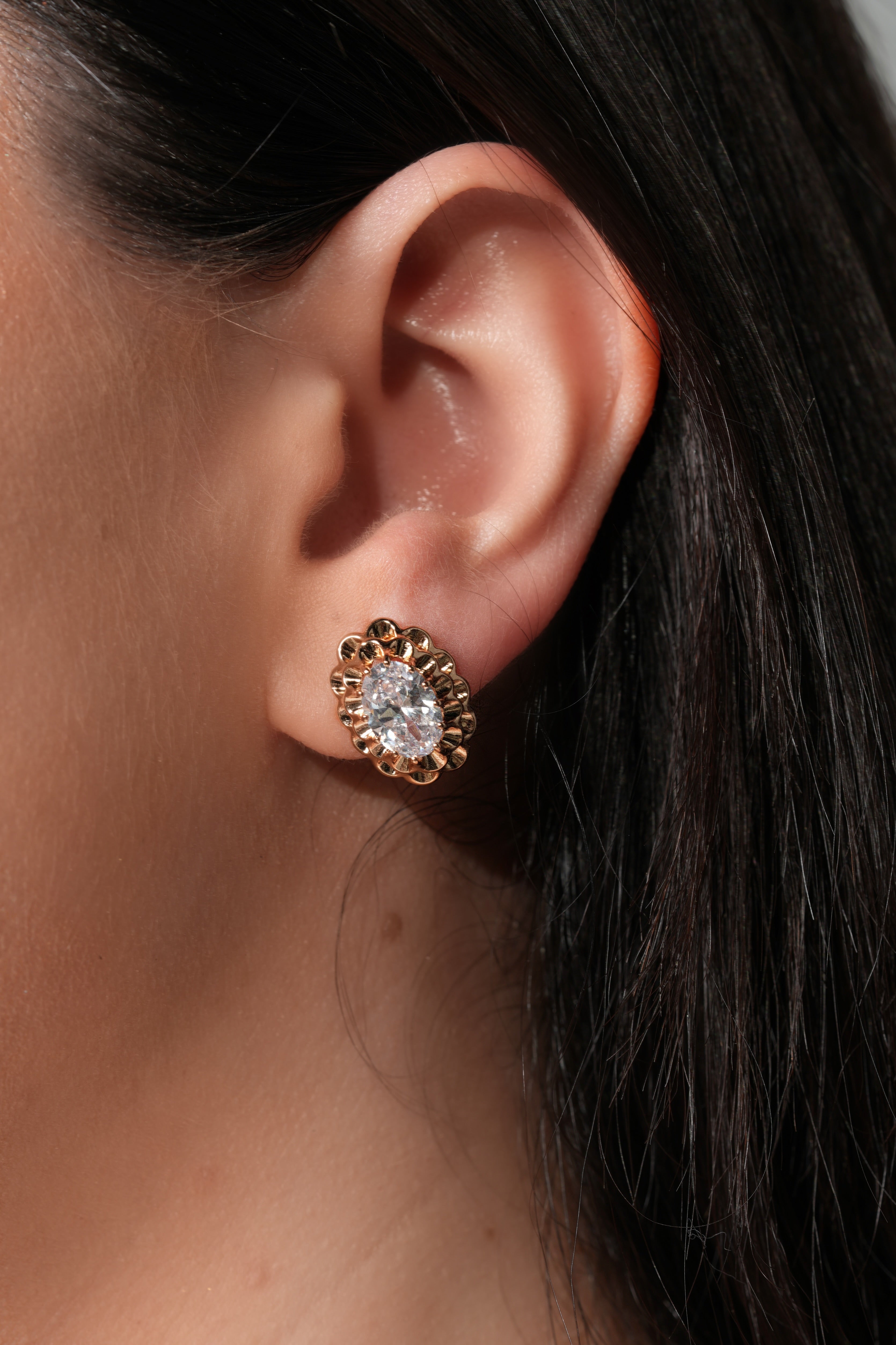Mini framed crystal earrings