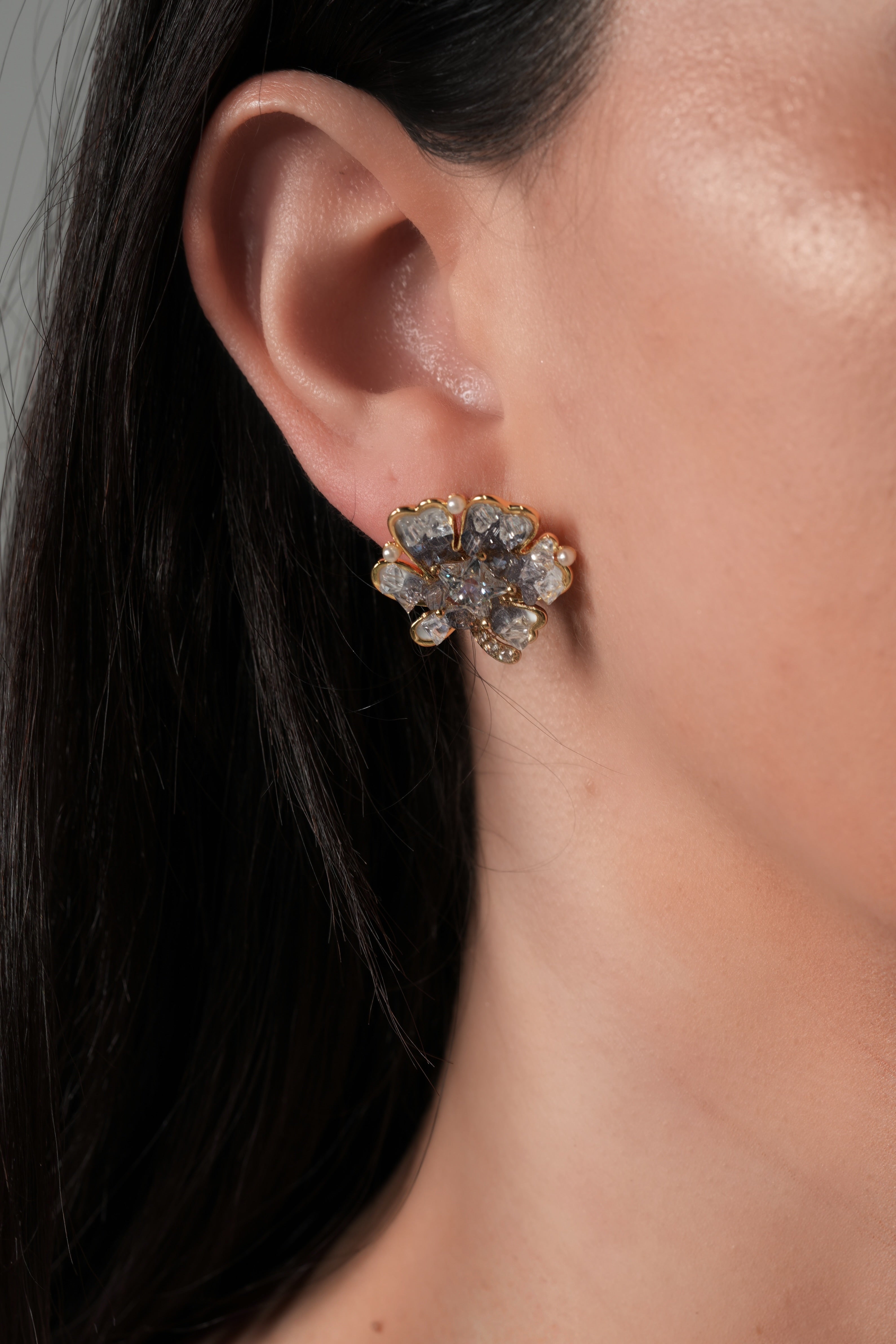 Purple stone earrings