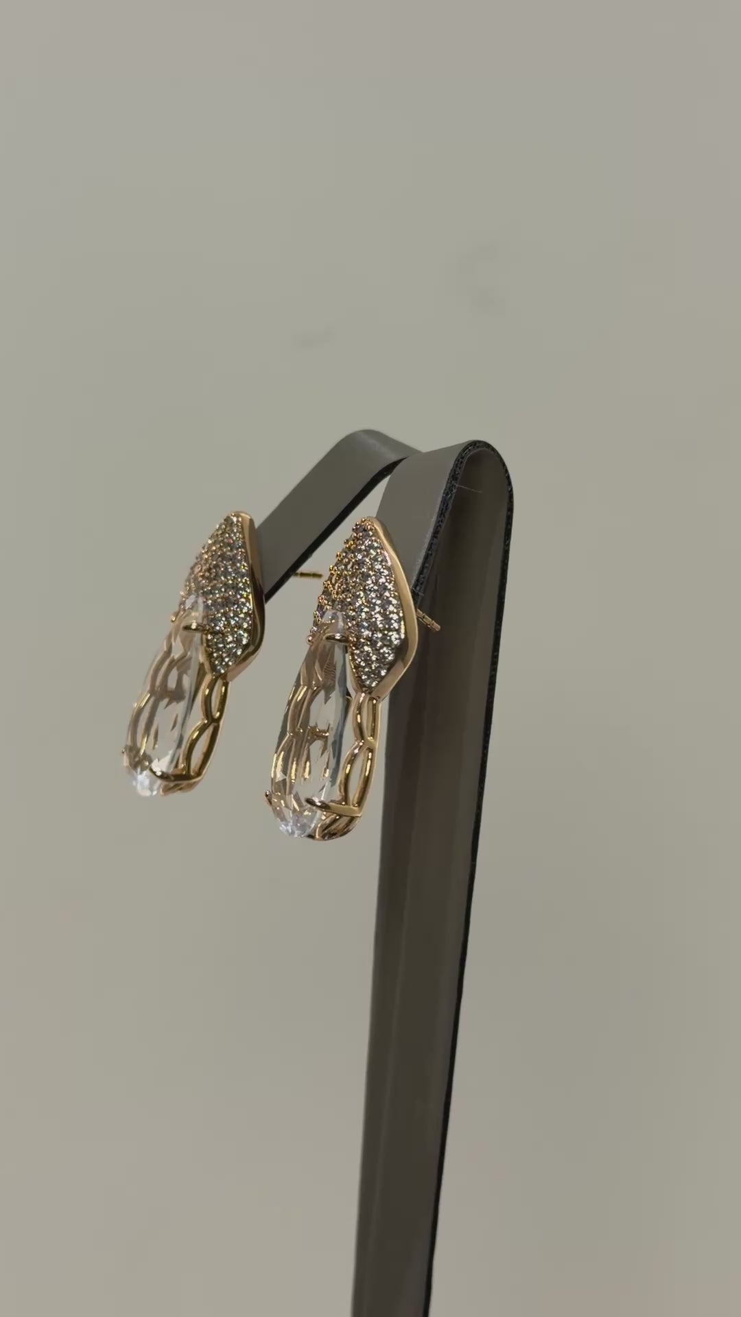 Load video: Crystal tear earrings