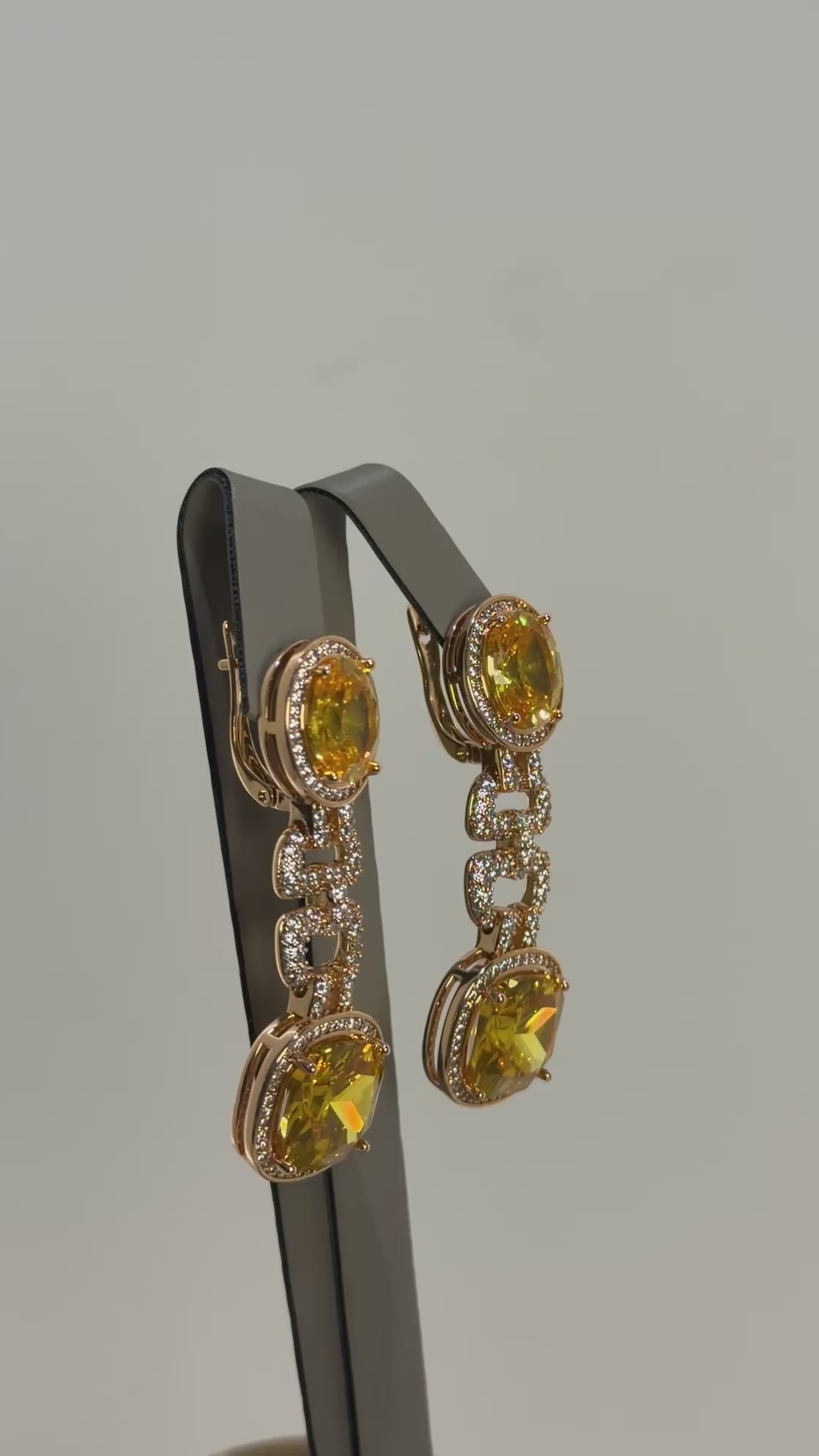 Load video: Yellow chain earrings