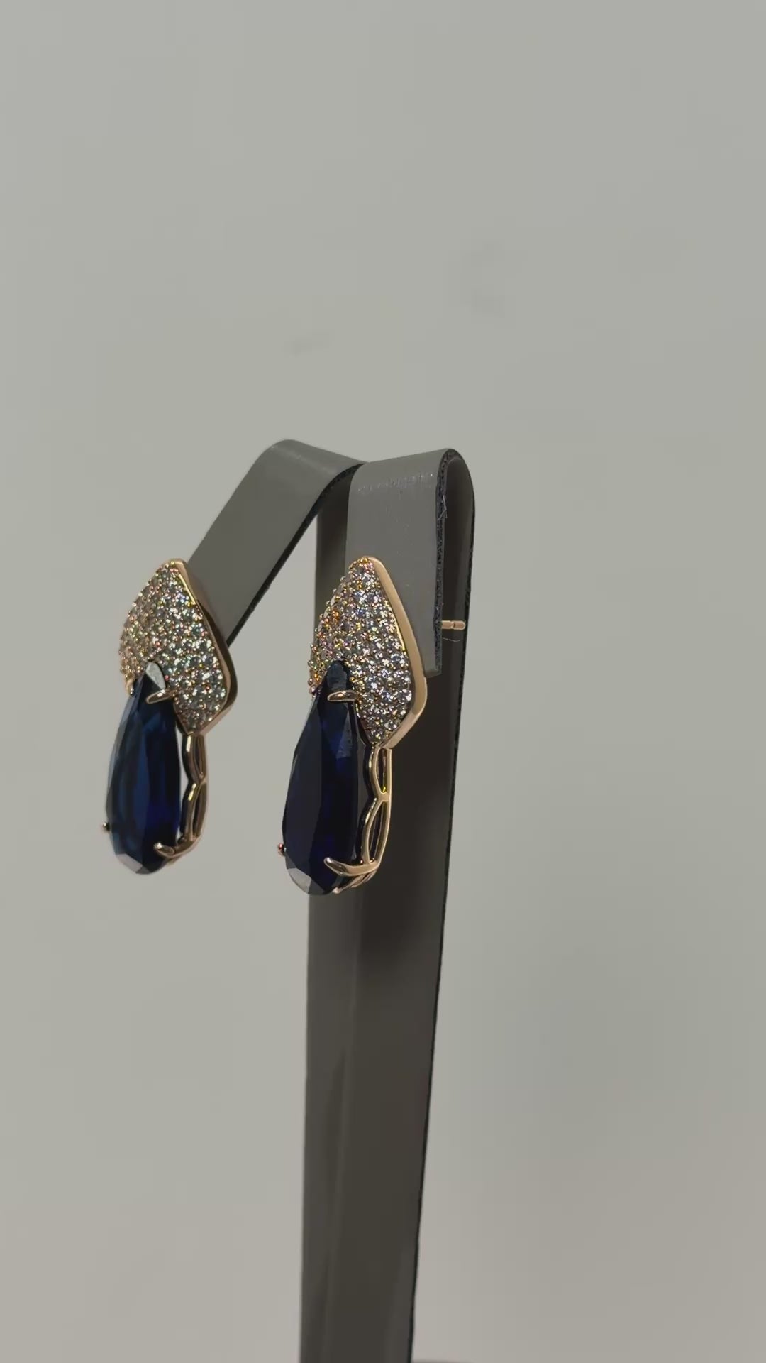 Load video: Crystal tear earrings
