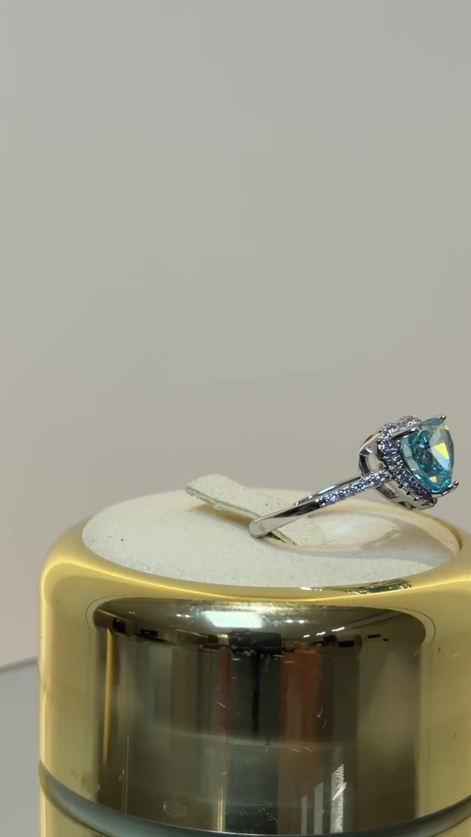 Load video: Aqua blue heart ring