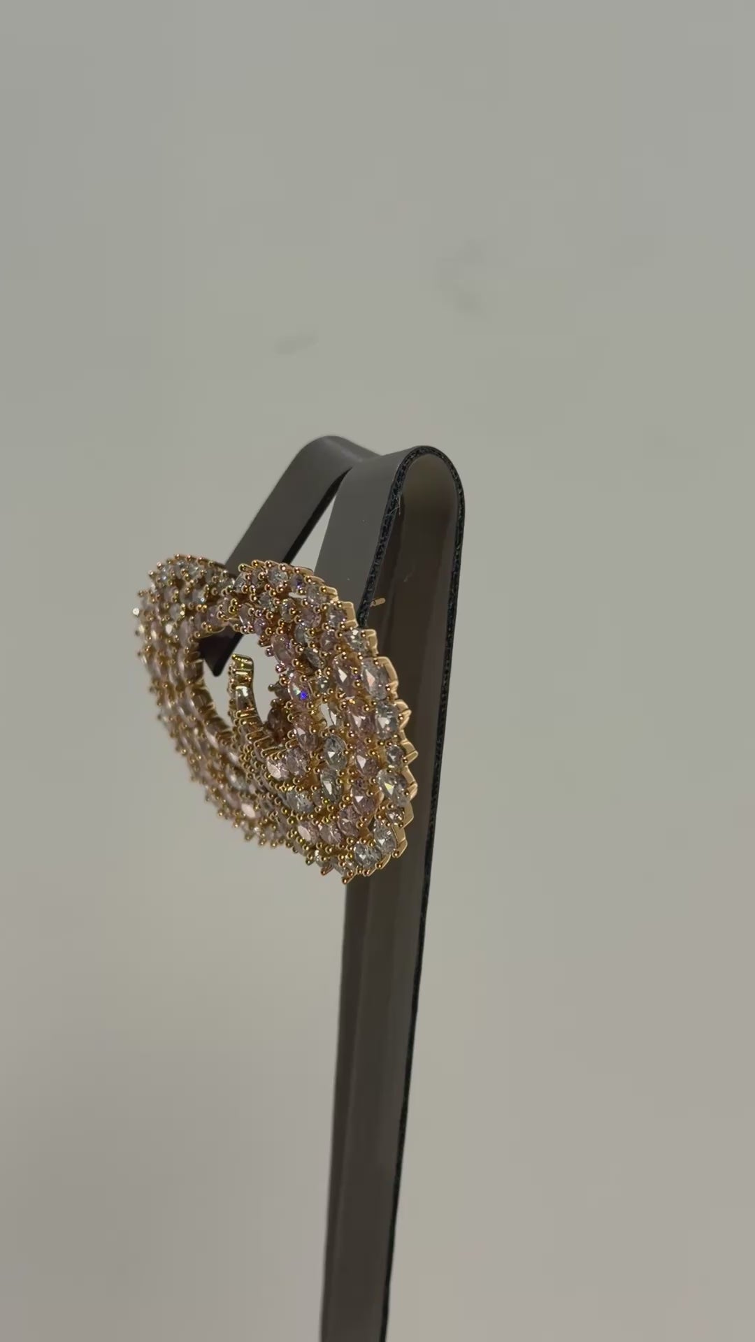 Load video: Pink moon earrings