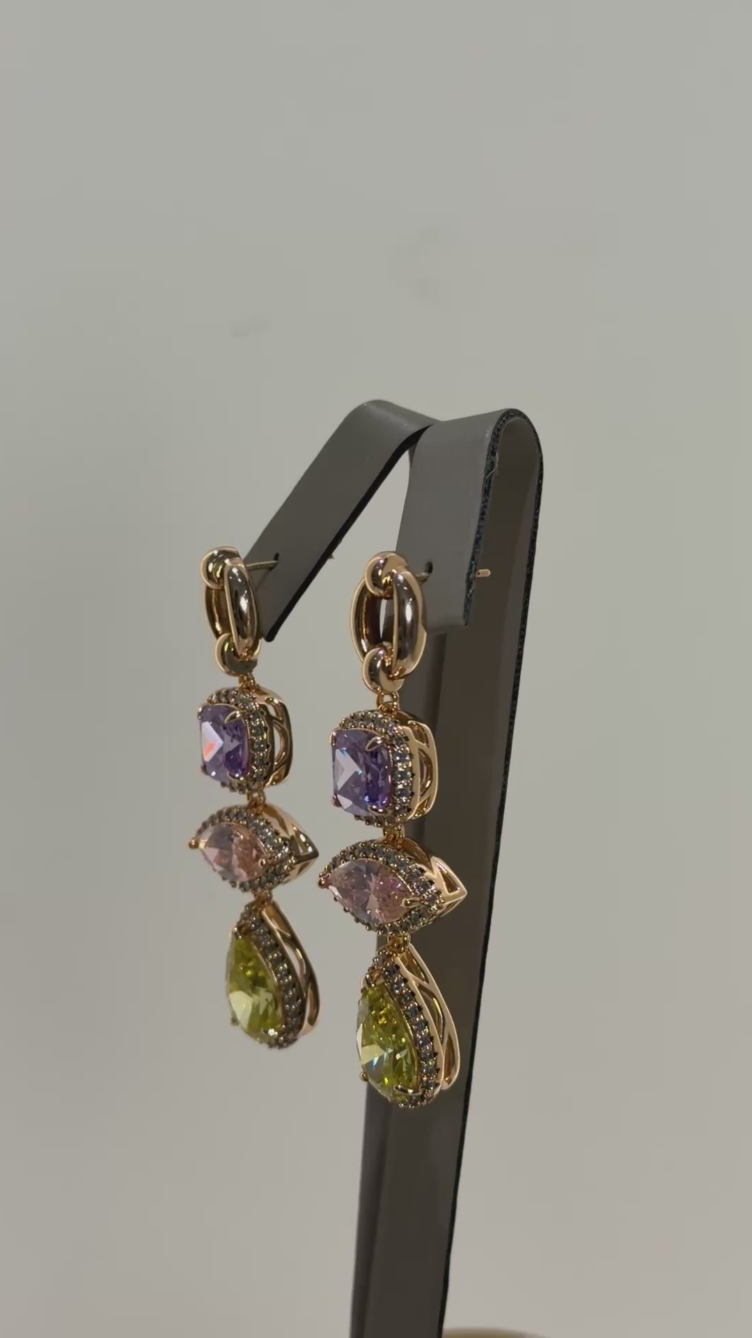 Load video: Colorful crystal earrings